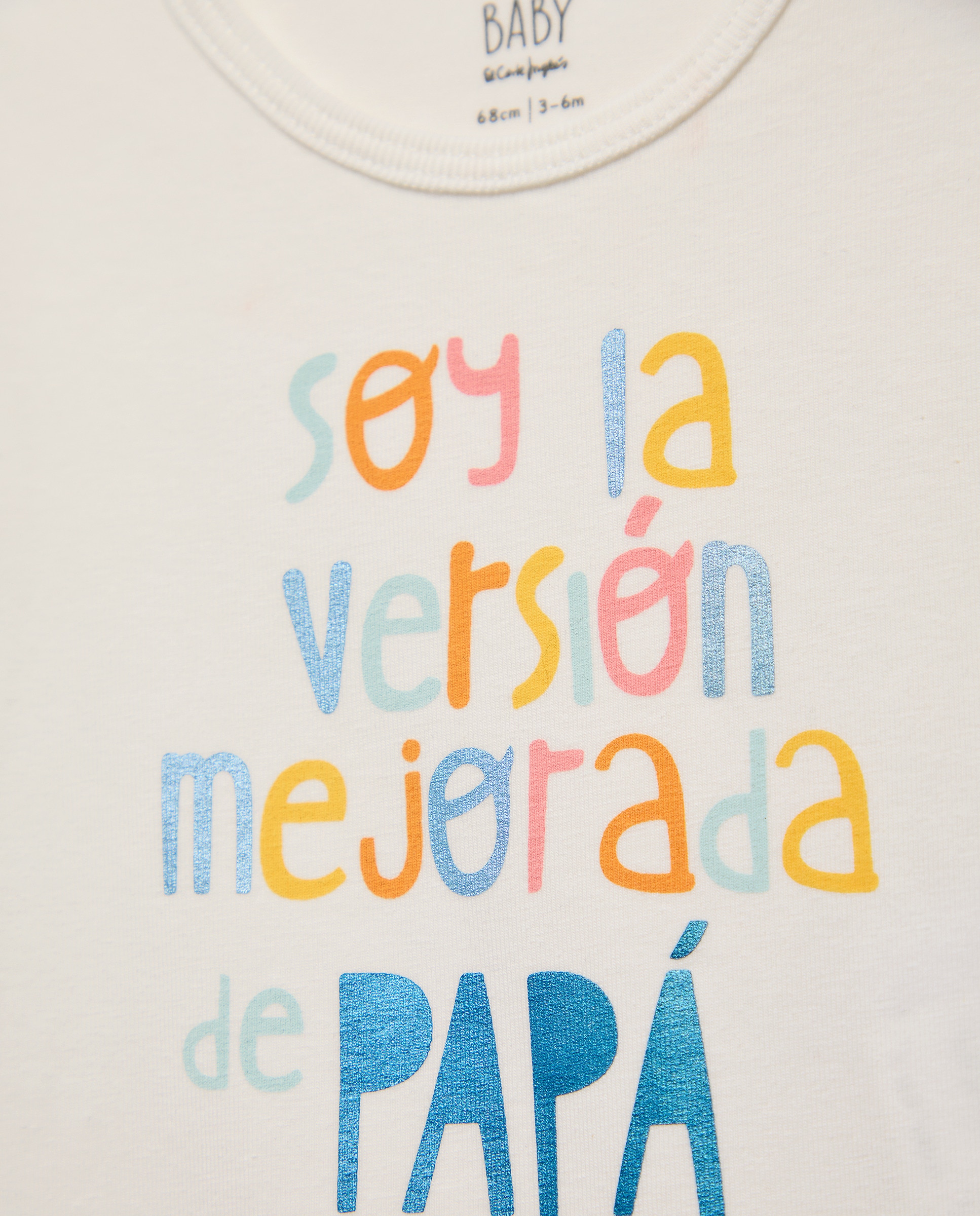 Body de Bebé com Mensagem de Tom em Contraste Branco-marfim-3
