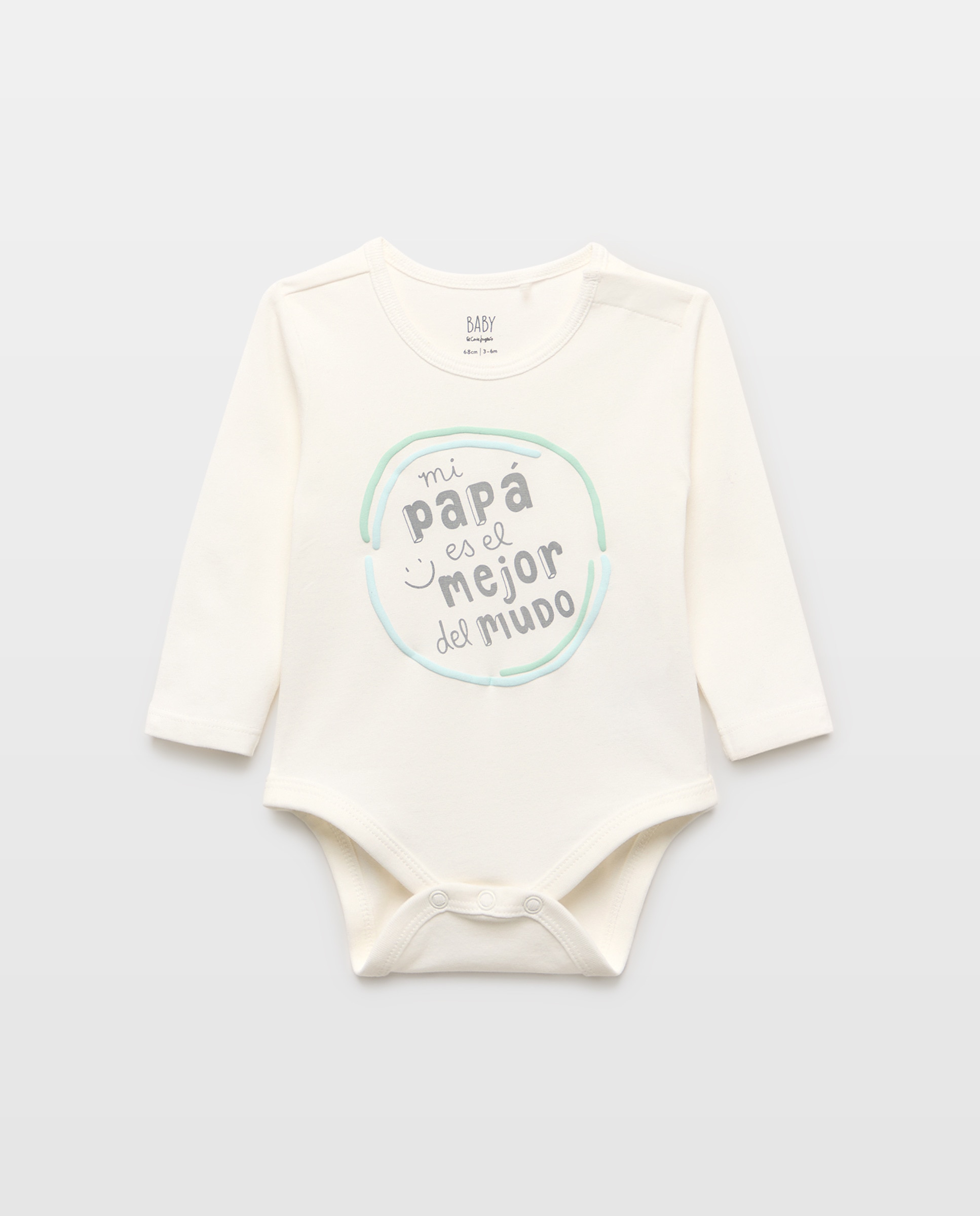 Imagem 0 de Body de Bebé com Mensagem de Tom em Contraste