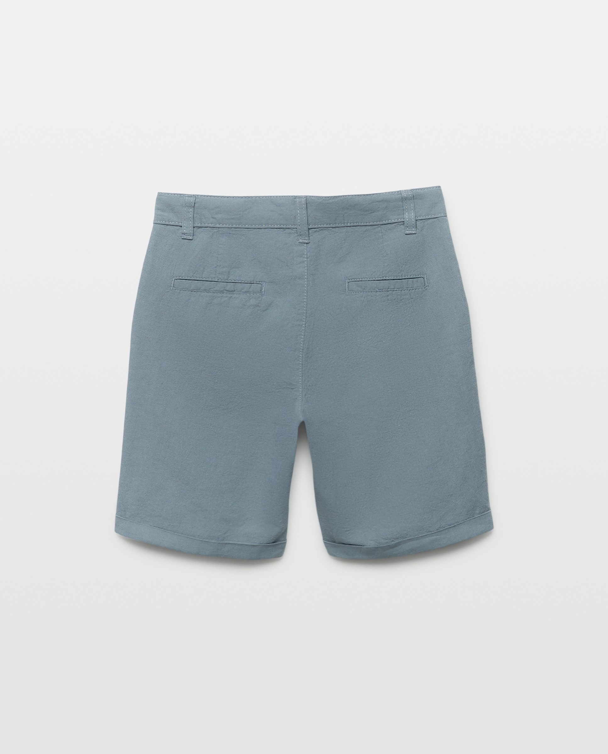Bermuda de niño chino algodón-lino Verde oscuro-2
