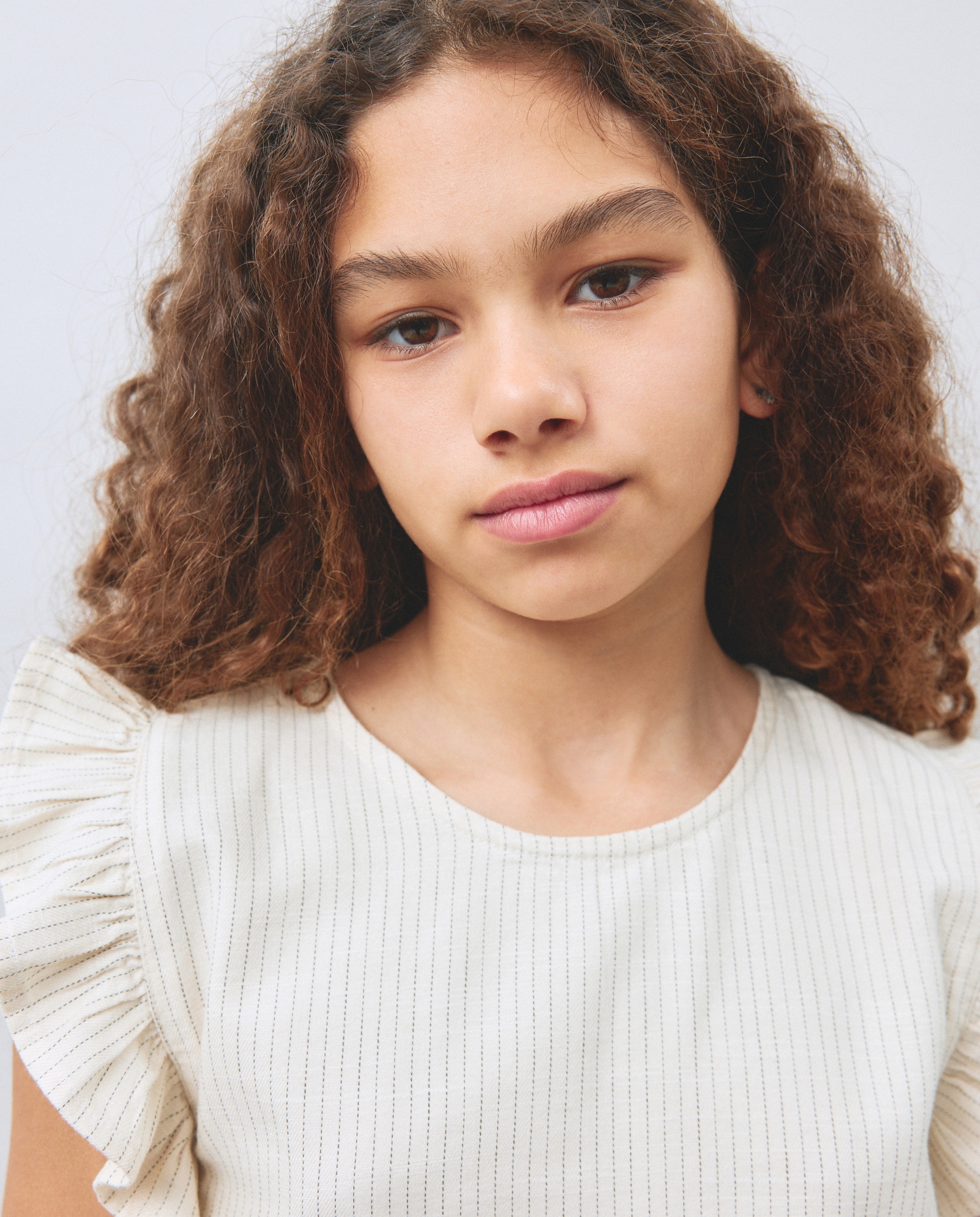Blusa sem Mangas e com Folho Kids El Corte Inglés Branco-5