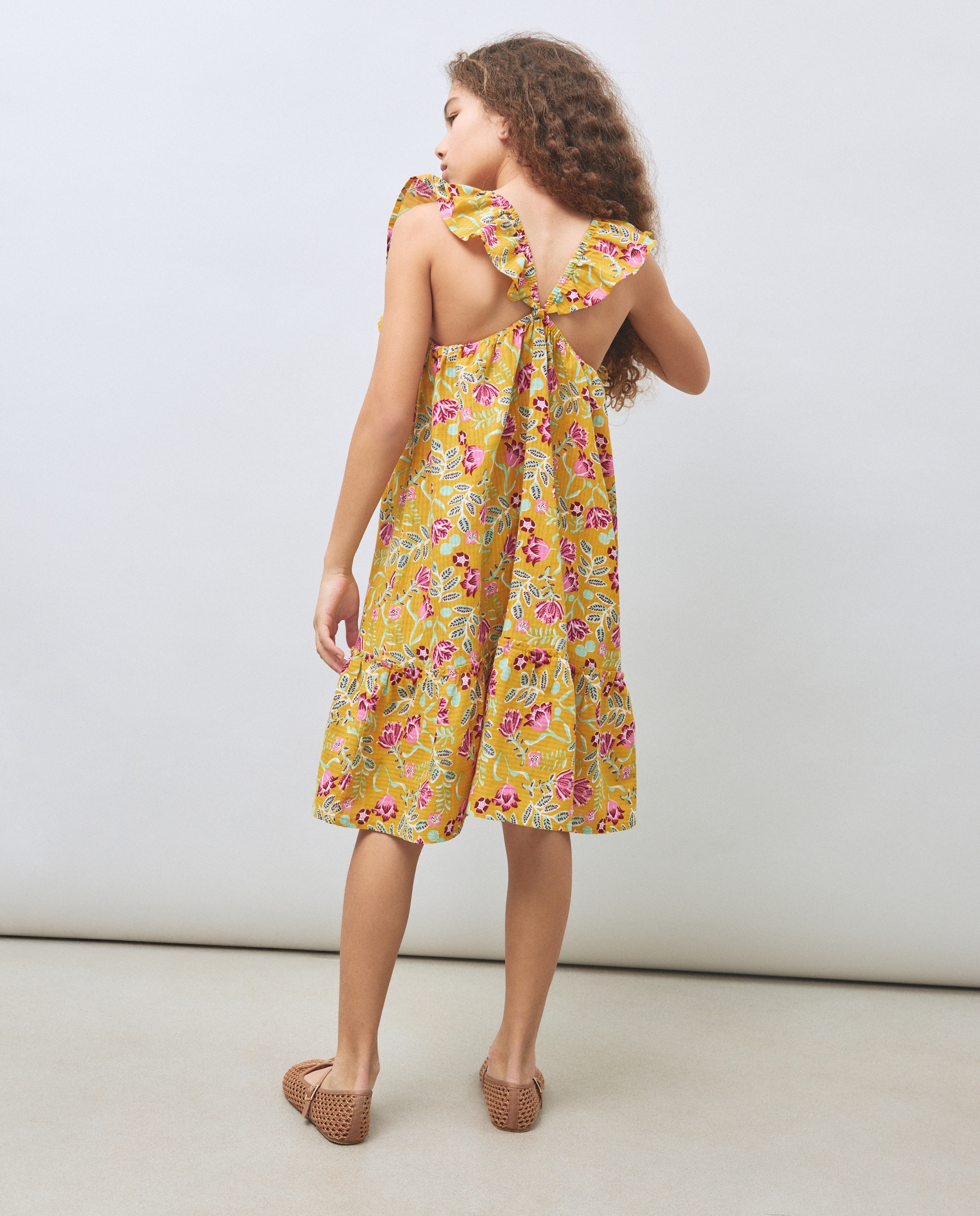 Vestido de Fantasia com Folho Kids El Corte Inglés Amarelo-3