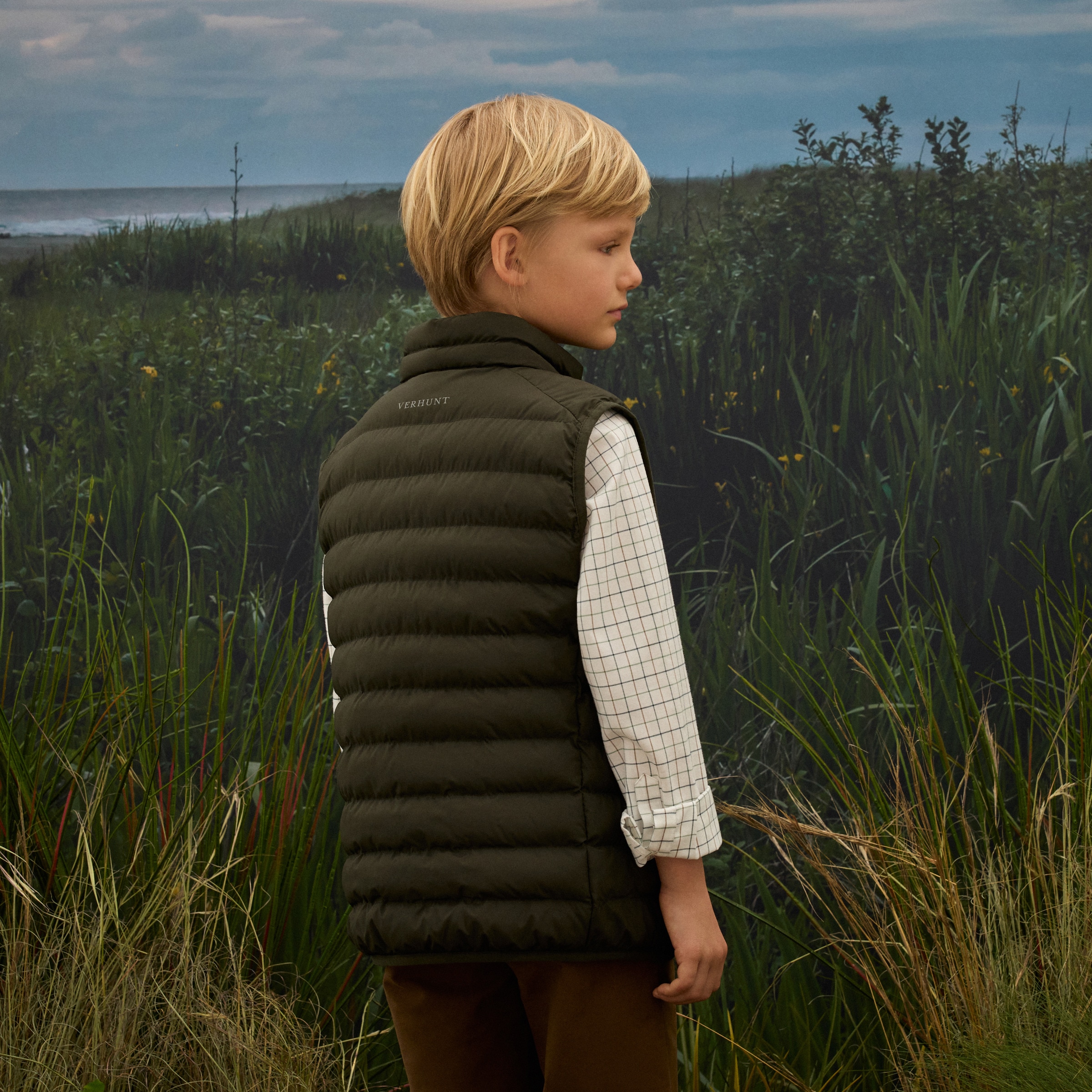 Colete Acolchoado de Criança Verde-3