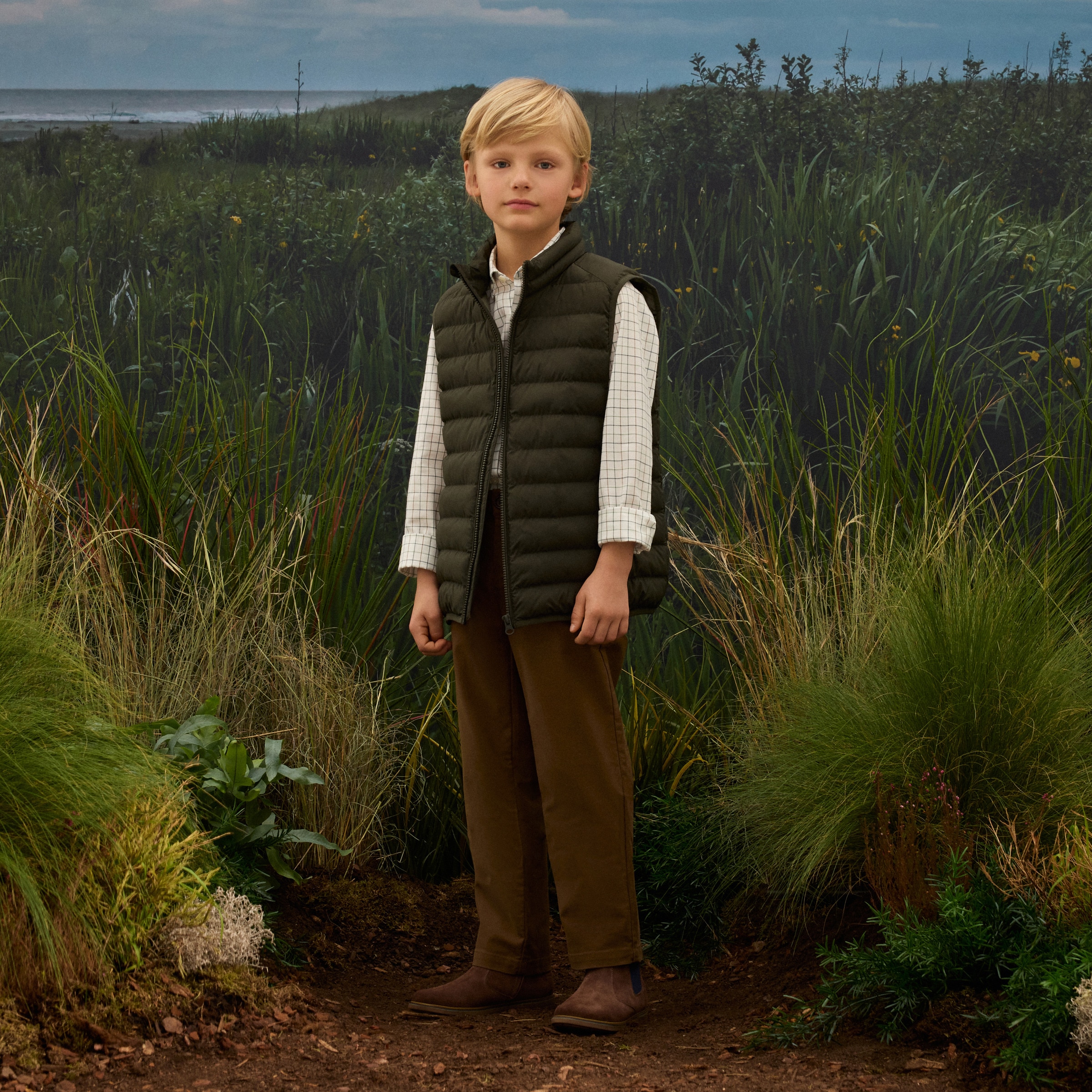 Colete Acolchoado de Criança Verde-2