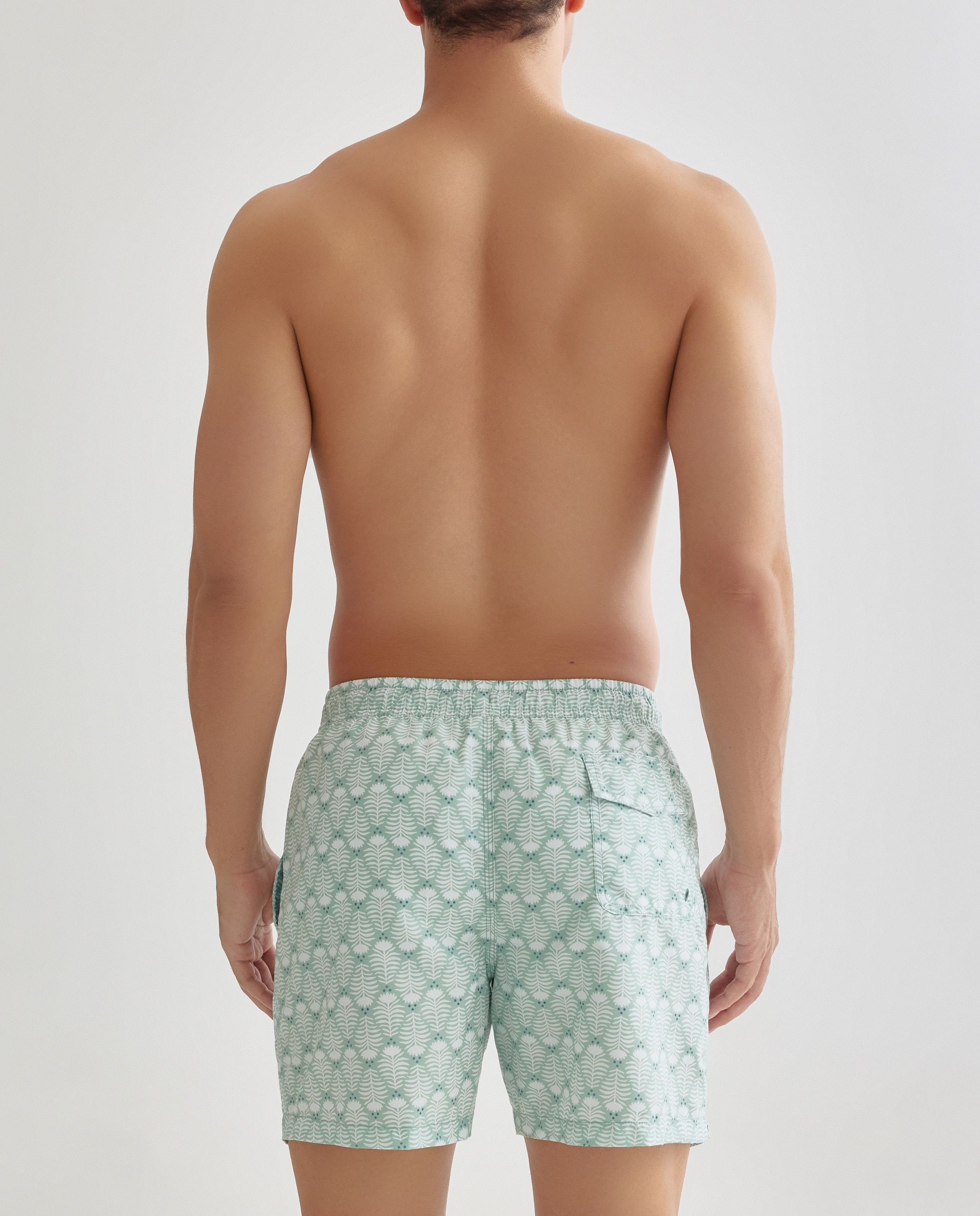 Bañador estampado claveles 500 VERDE-2
