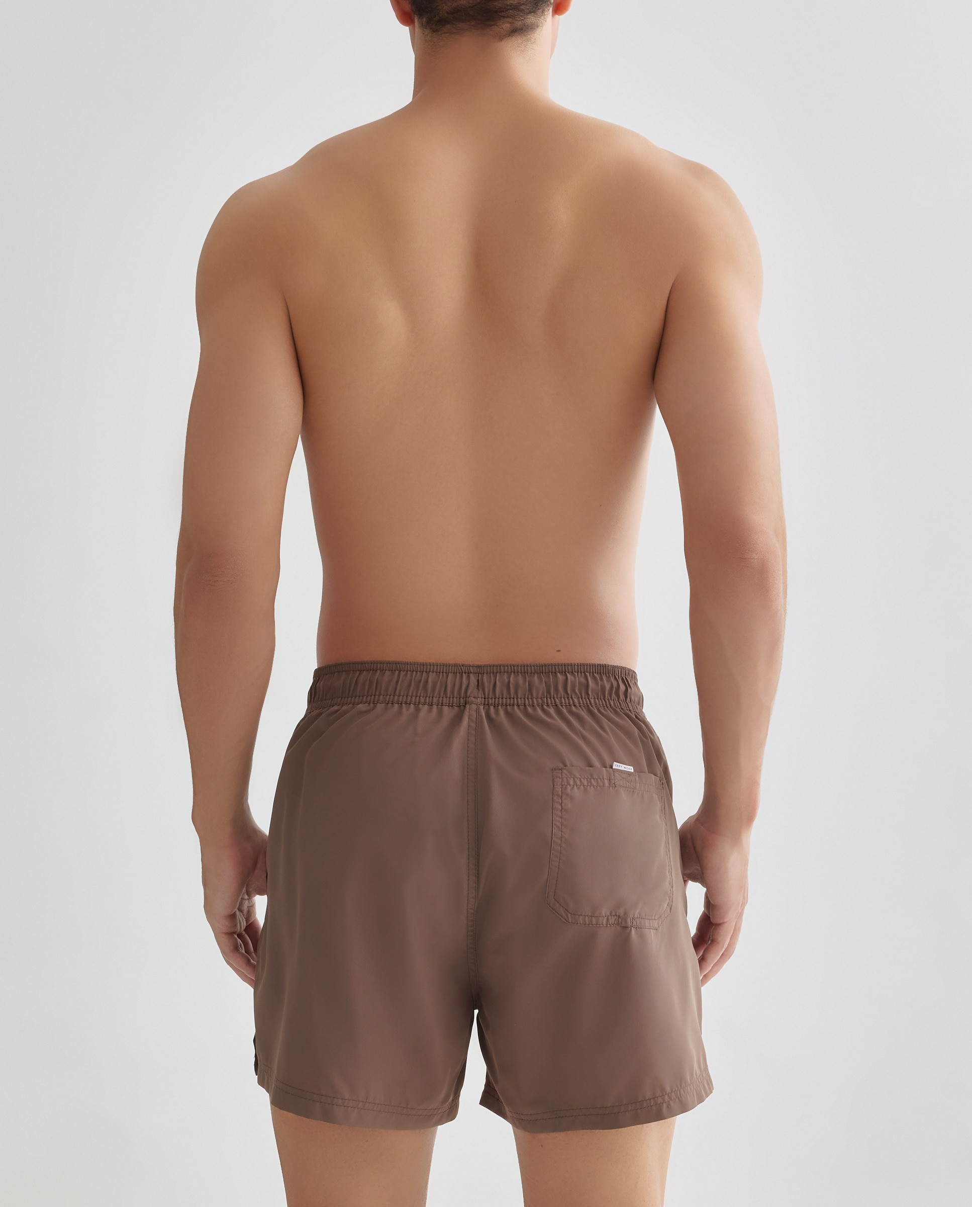 Calções de Banho Lisos Chocolate-2