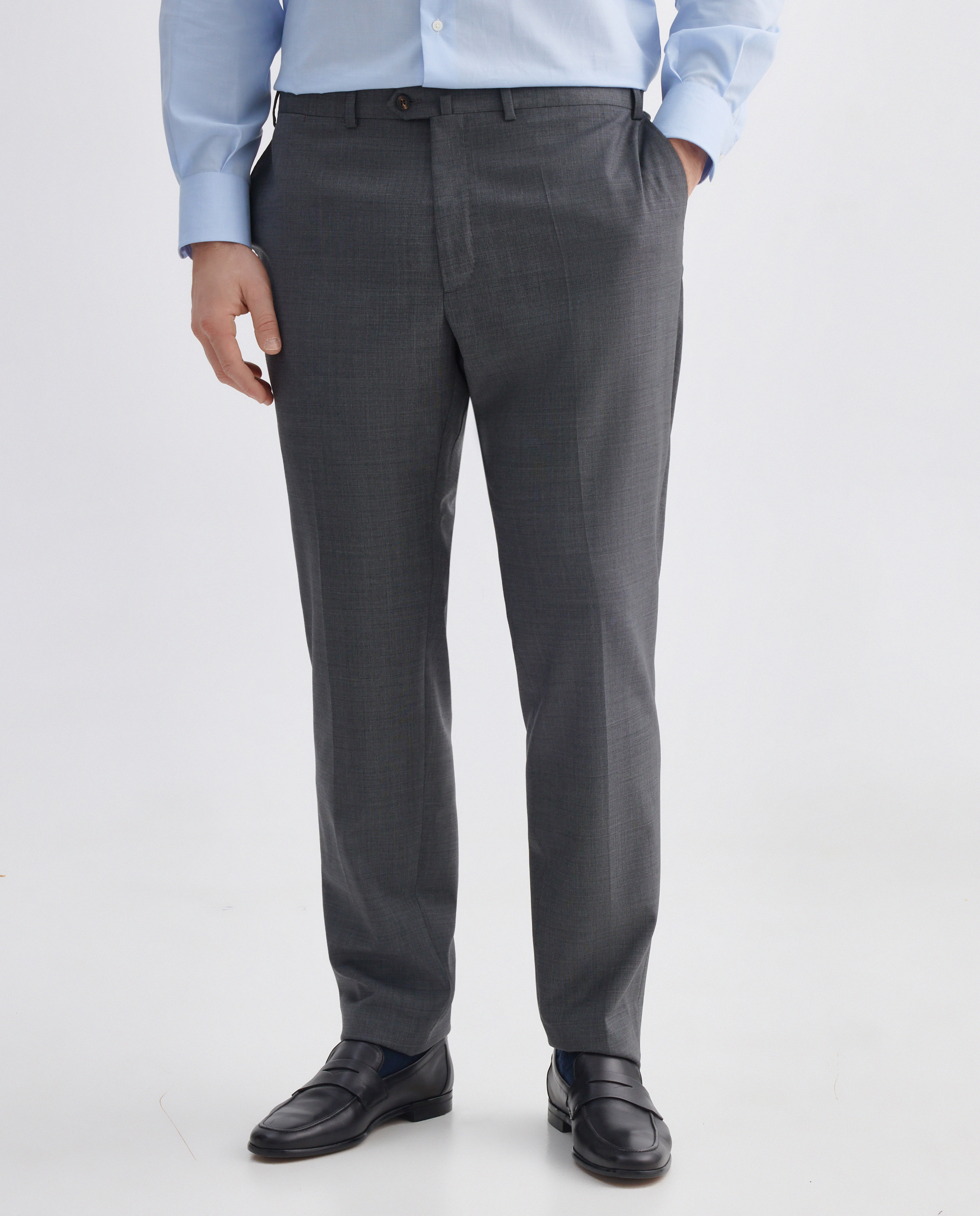 Calças com Falso Liso Cinzento-2