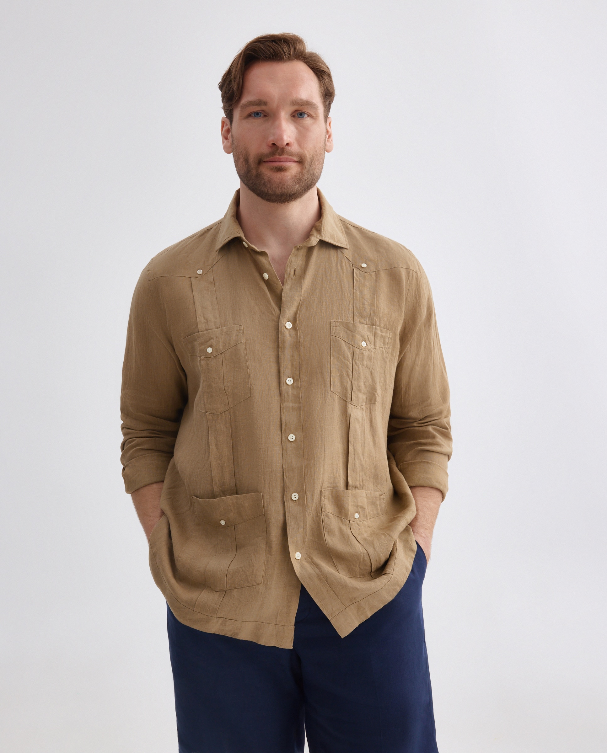 Imagem 0 de Camisa Guayabera de Linho