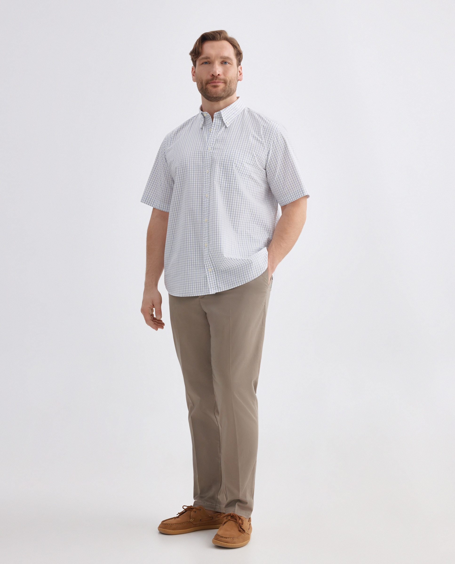 Imagem 0 de Camisa Casual de Popelina com Manga Curta Tamanhos Grandes