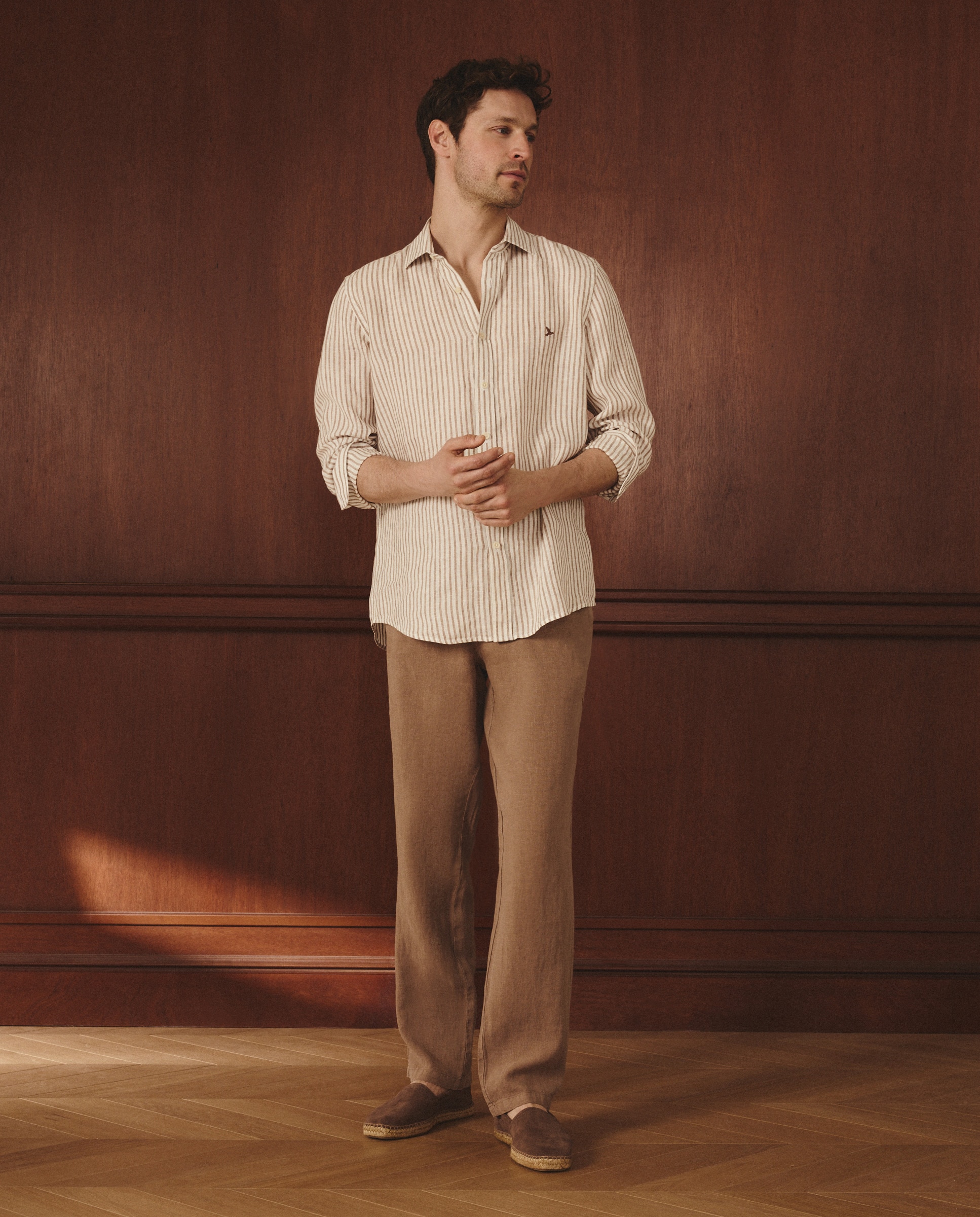 Camisa Classic Fit de Linho Verde-claro-2