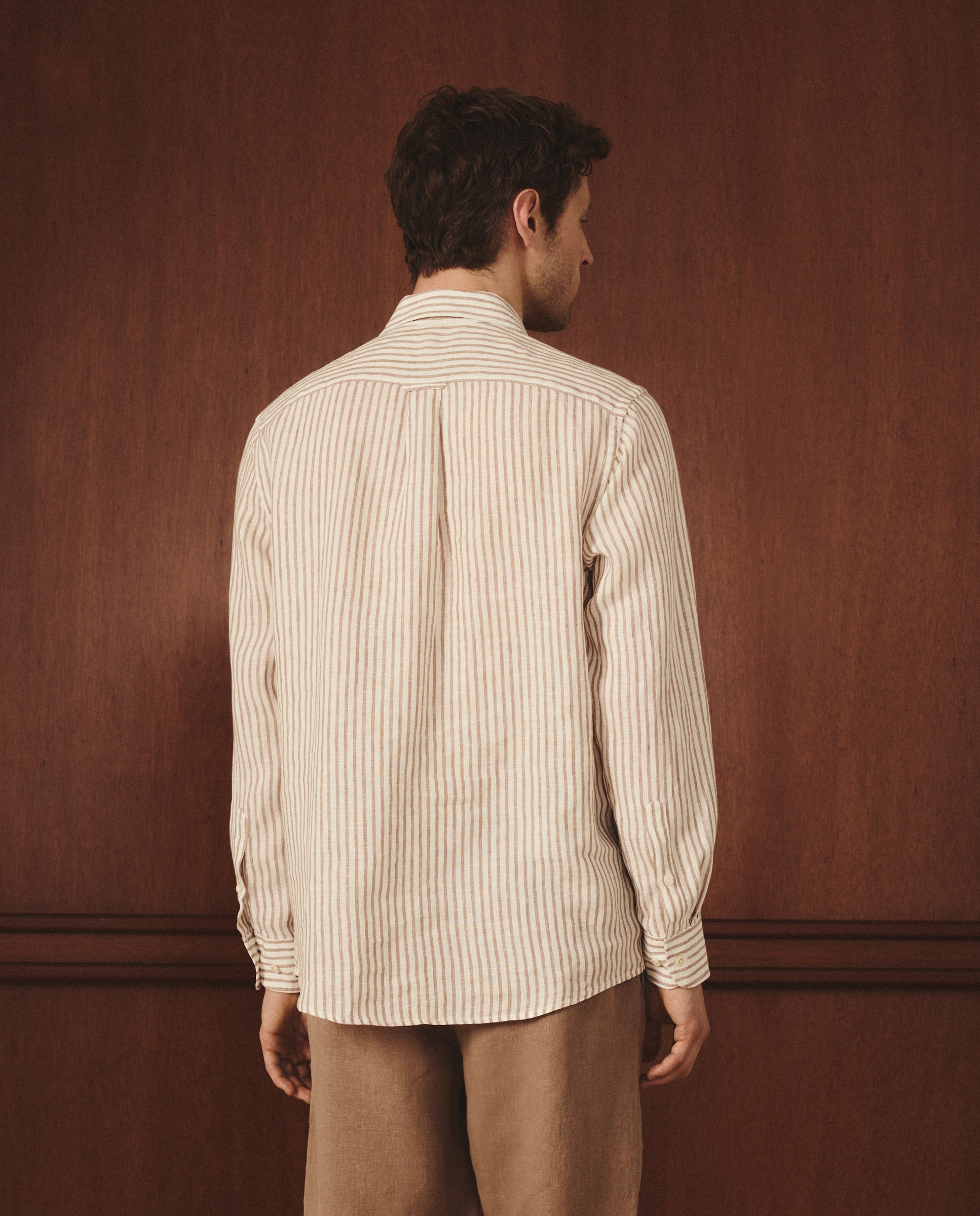 Camisa Classic Fit de Linho Verde-claro-3