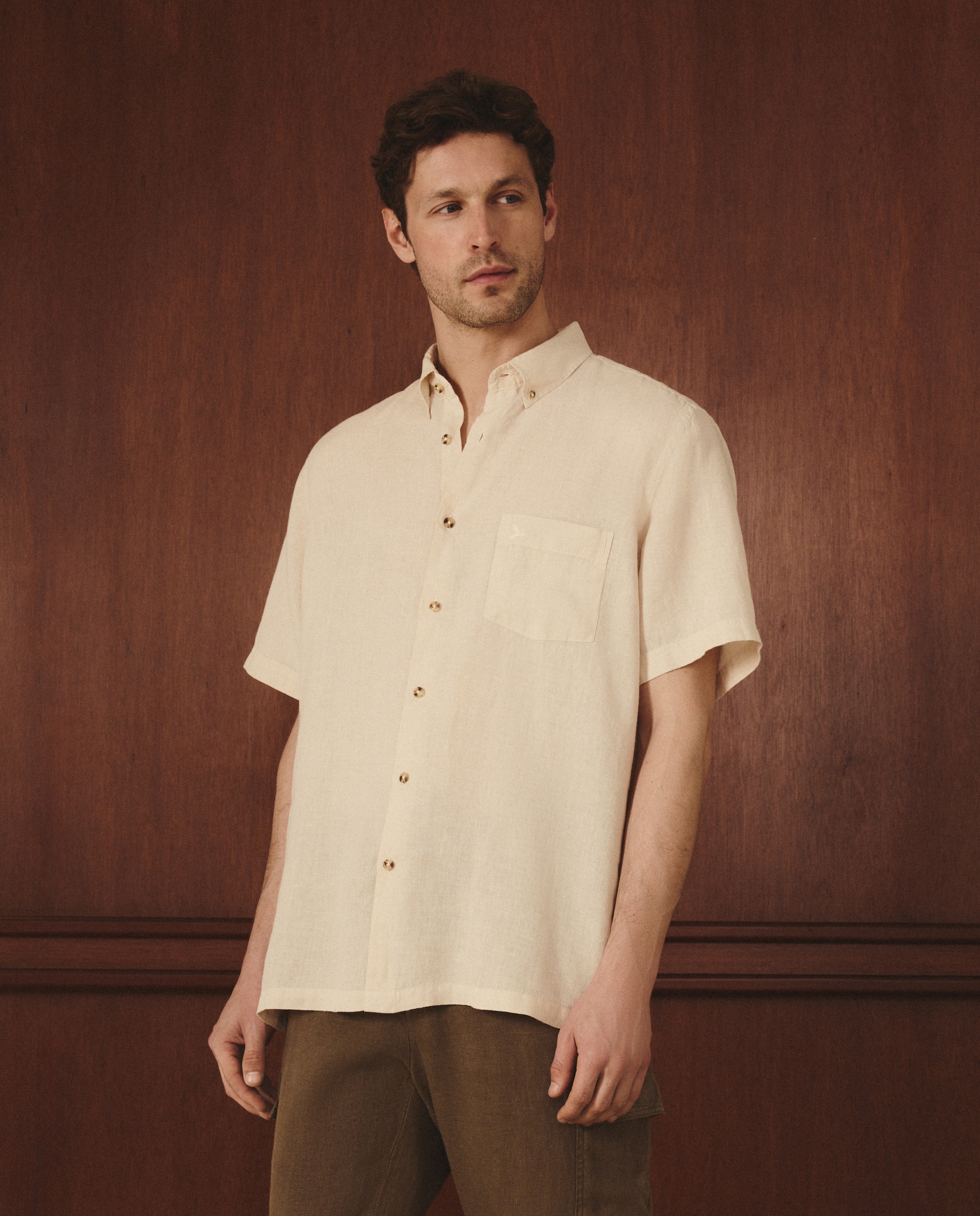 Imagem 0 de Camisa de Linho Classic Fit com Manga Curta