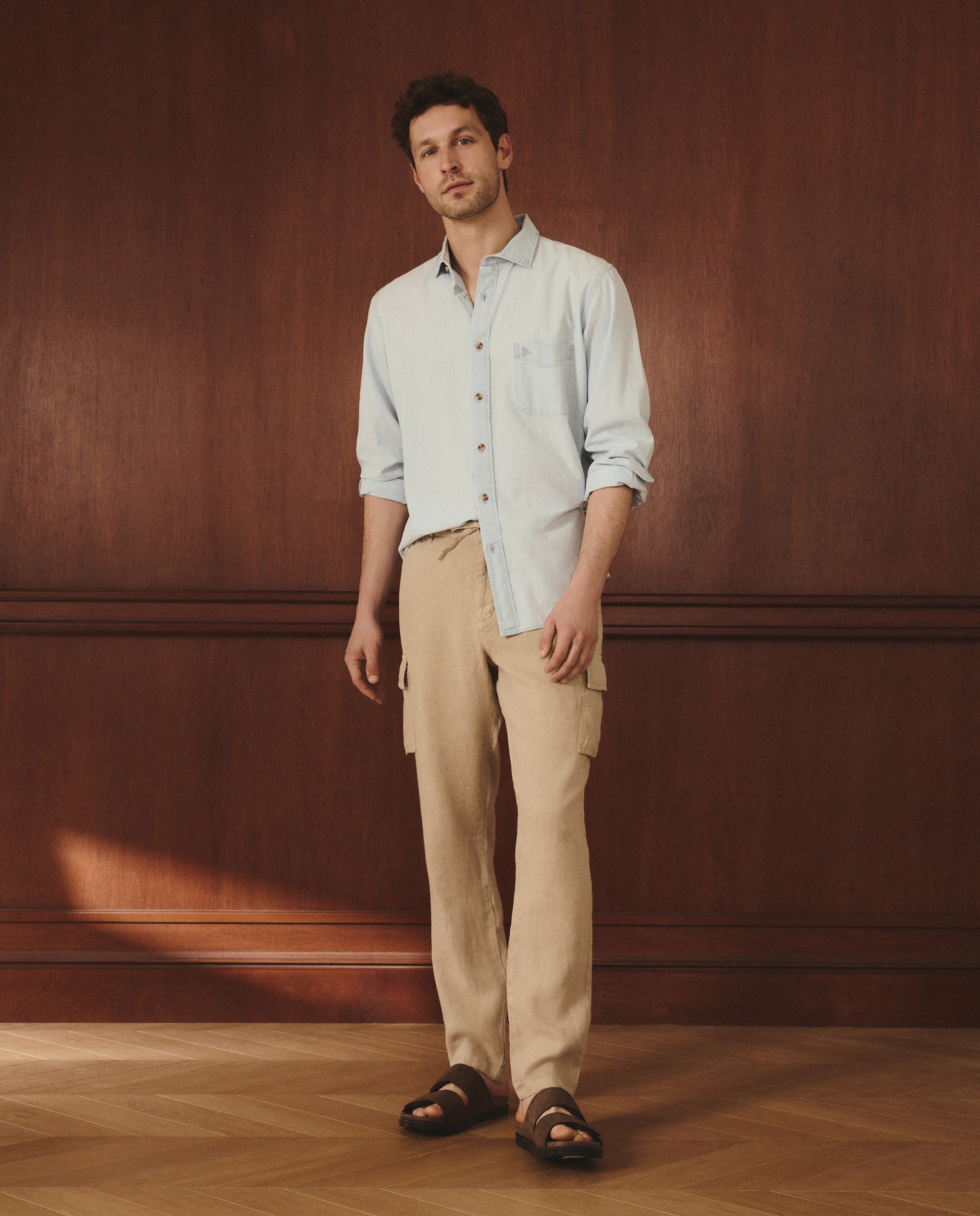 Imagem 0 de Calças Cargo de Linho