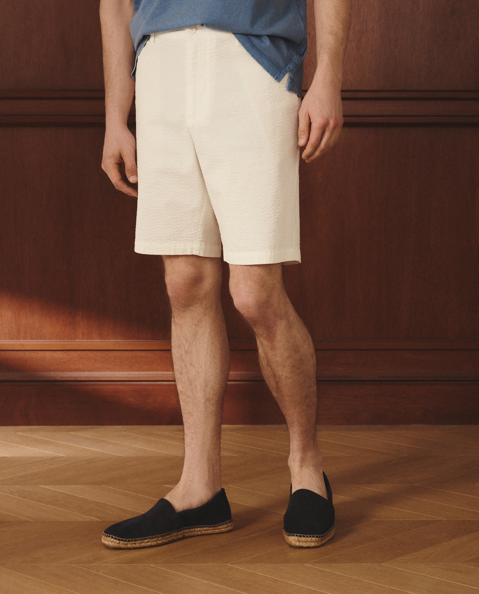 Bermudas em Tecido Seersucker Branco-2