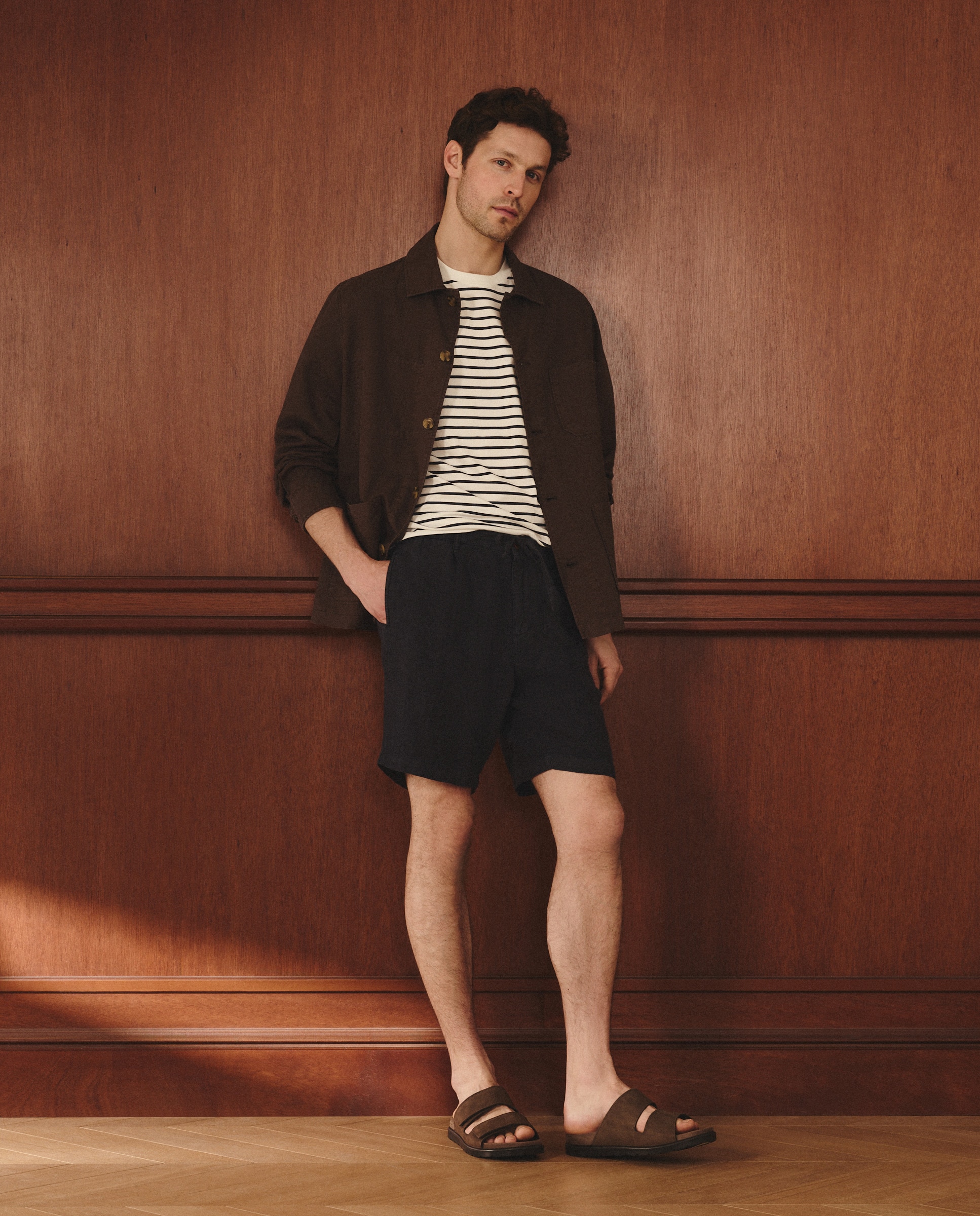 T-shirt às Riscas Azul-2