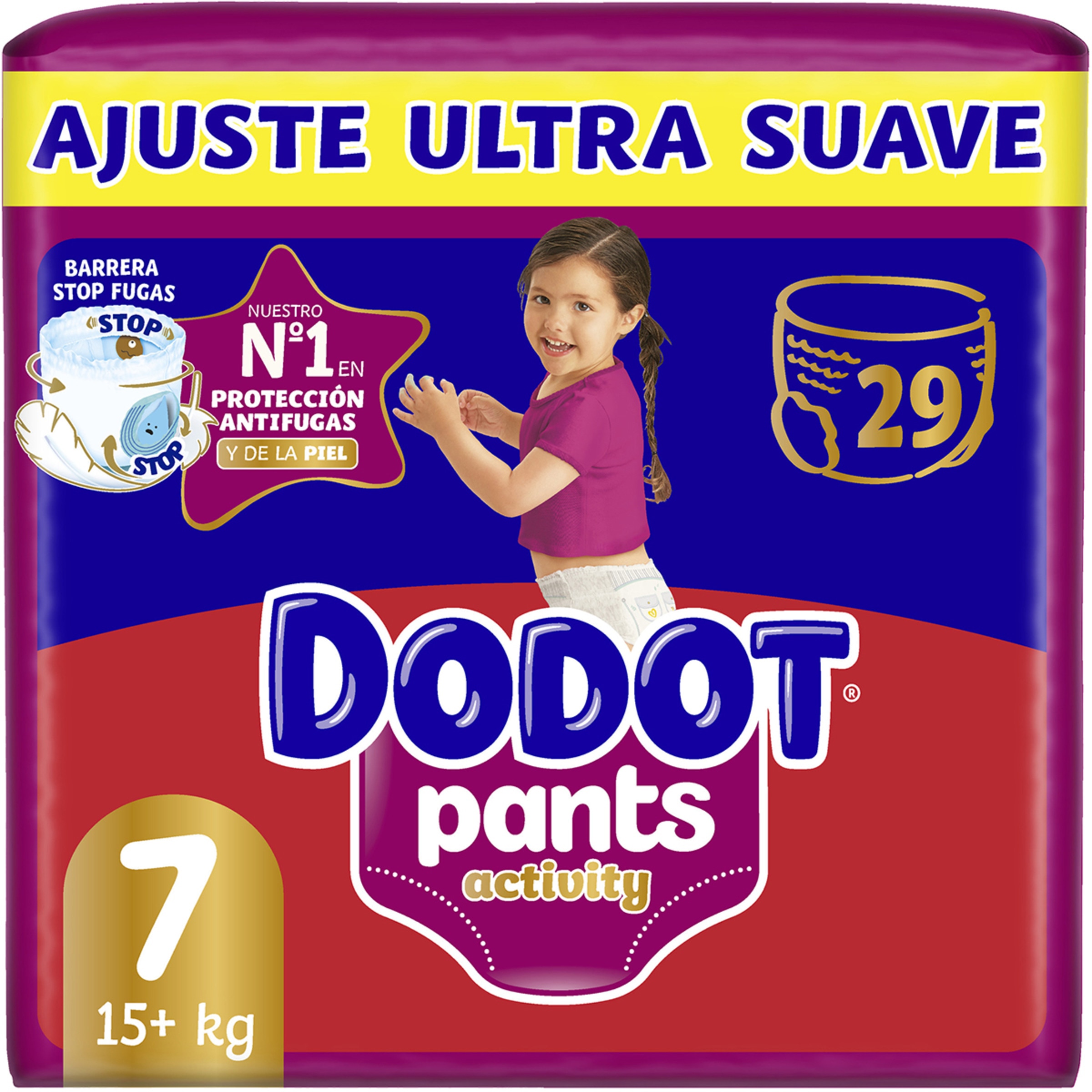 Activity Pants pañales 15+ kg talla 7 Extra suave paquete 29 unidades