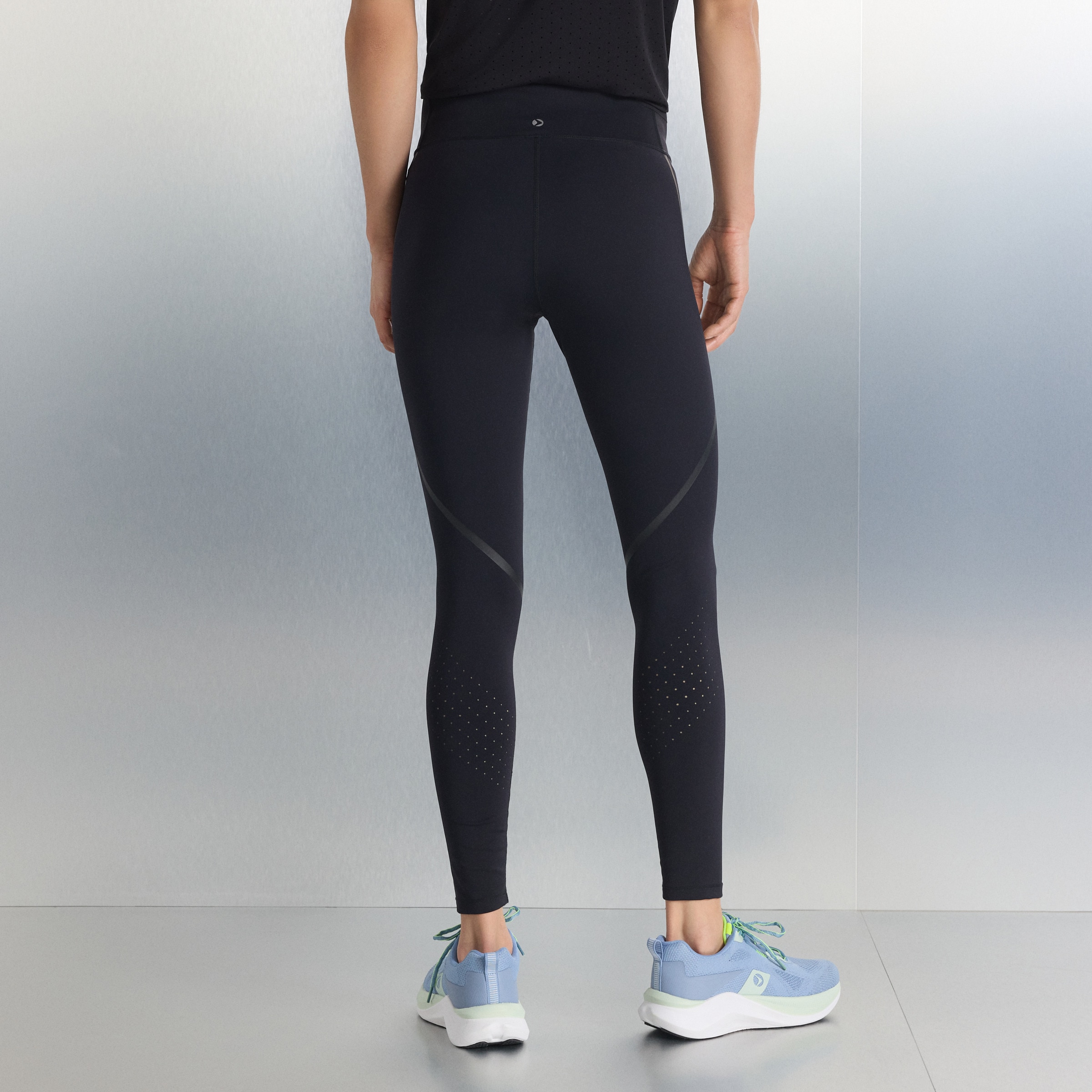 Leggings de Cintura Subida de Training de Mulher Preto-3