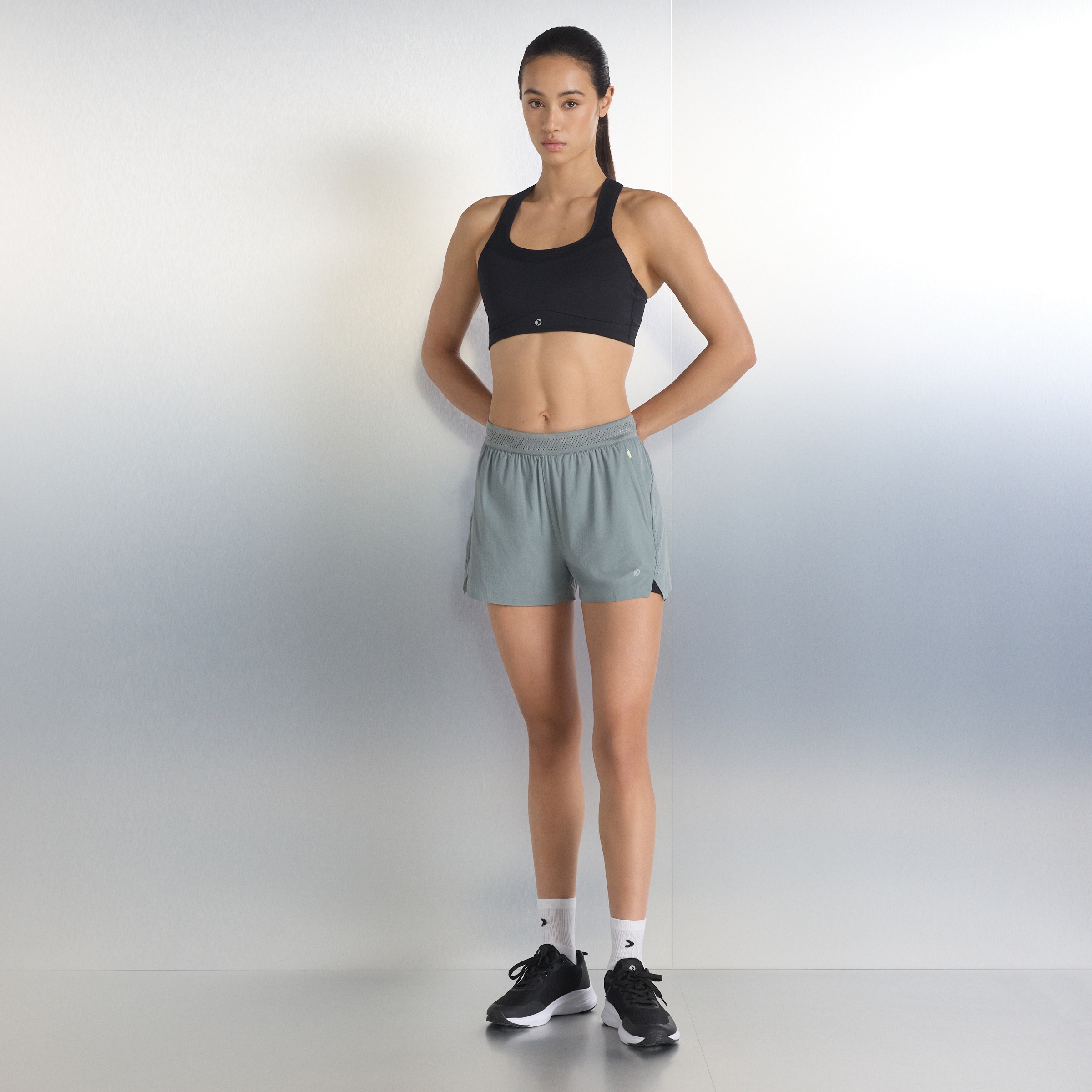 Top de Running de Alto Impacto de Mulher Preto-2