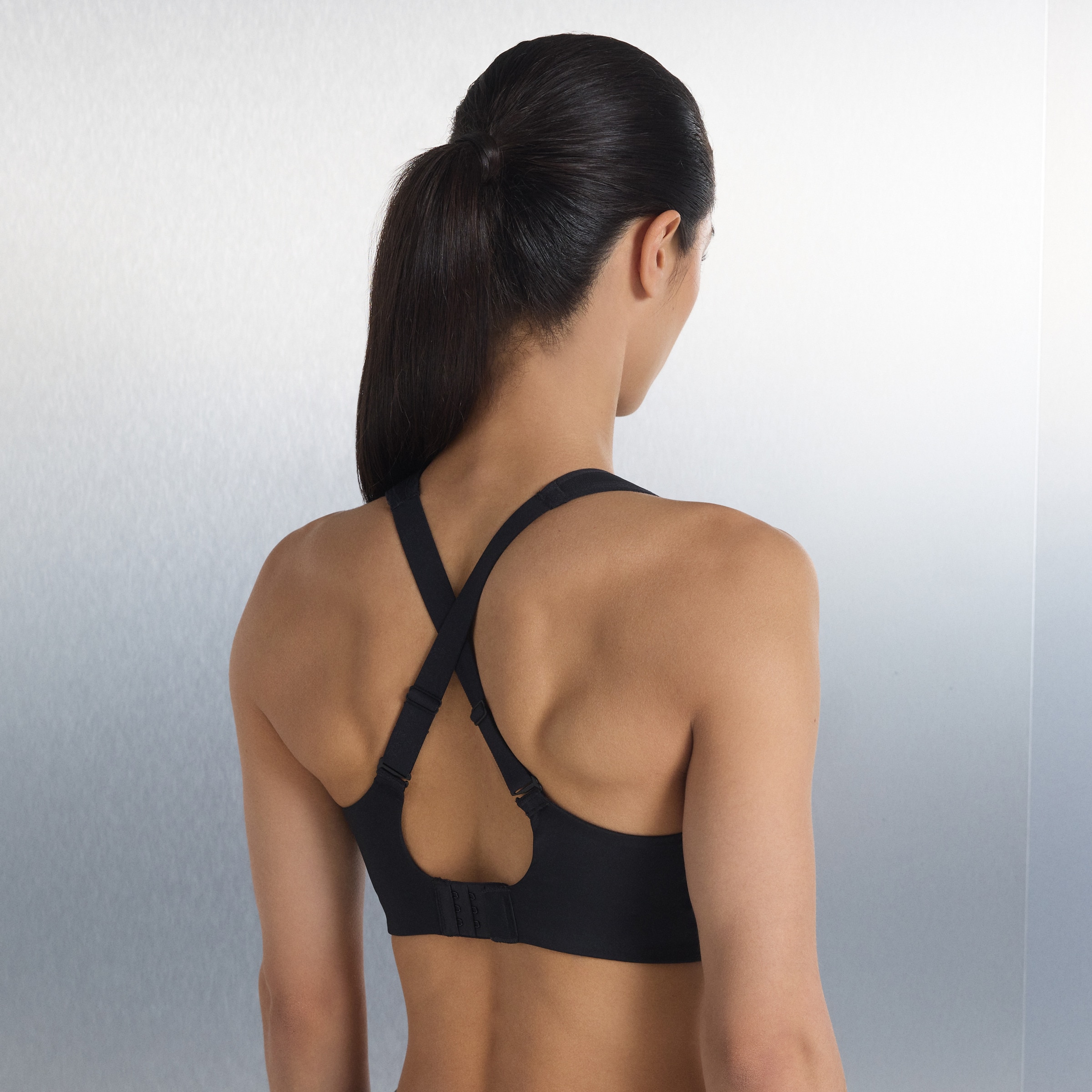 Top de Running de Alto Impacto de Mulher Preto-3