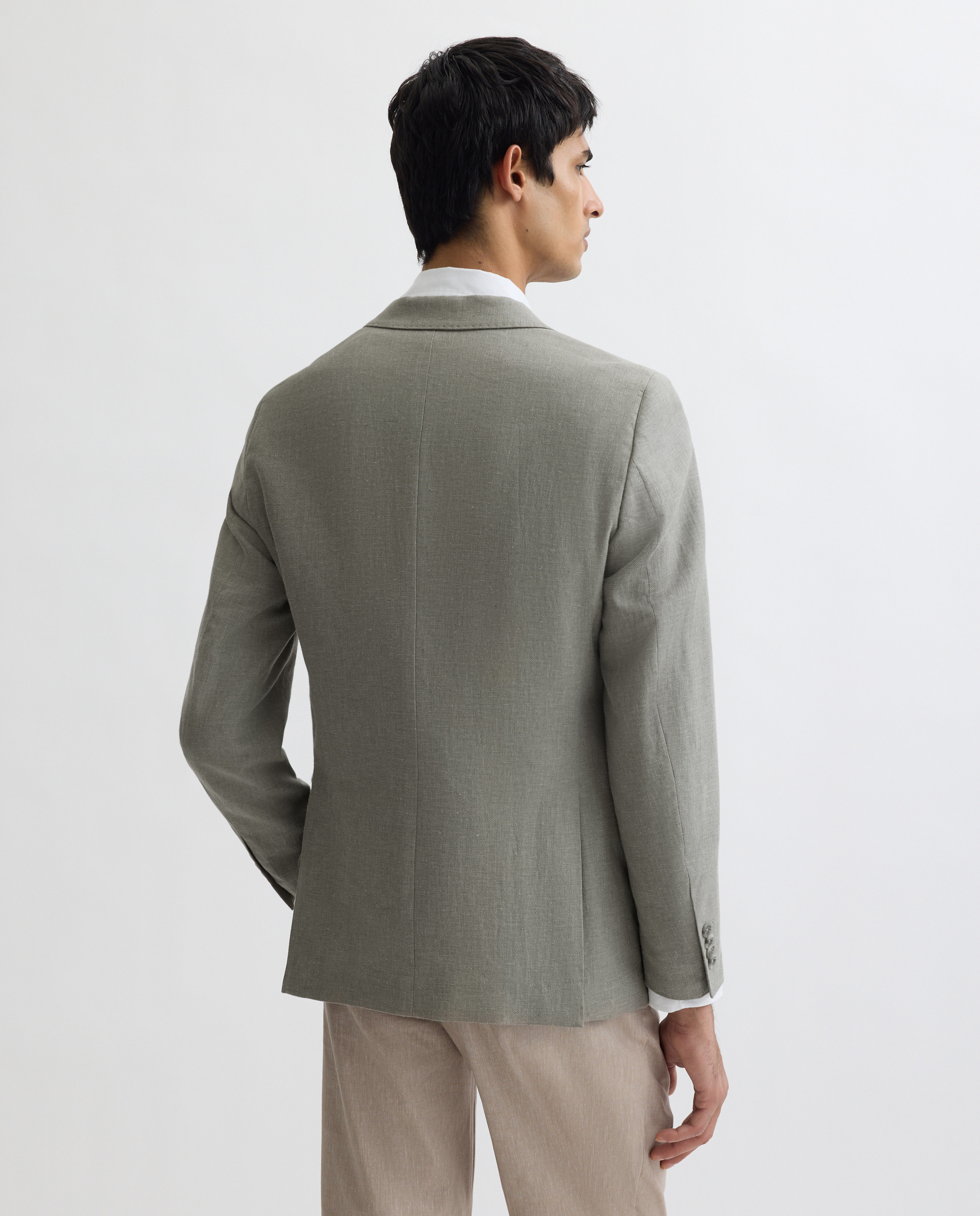 Casaco de Linho Liso Verde-3