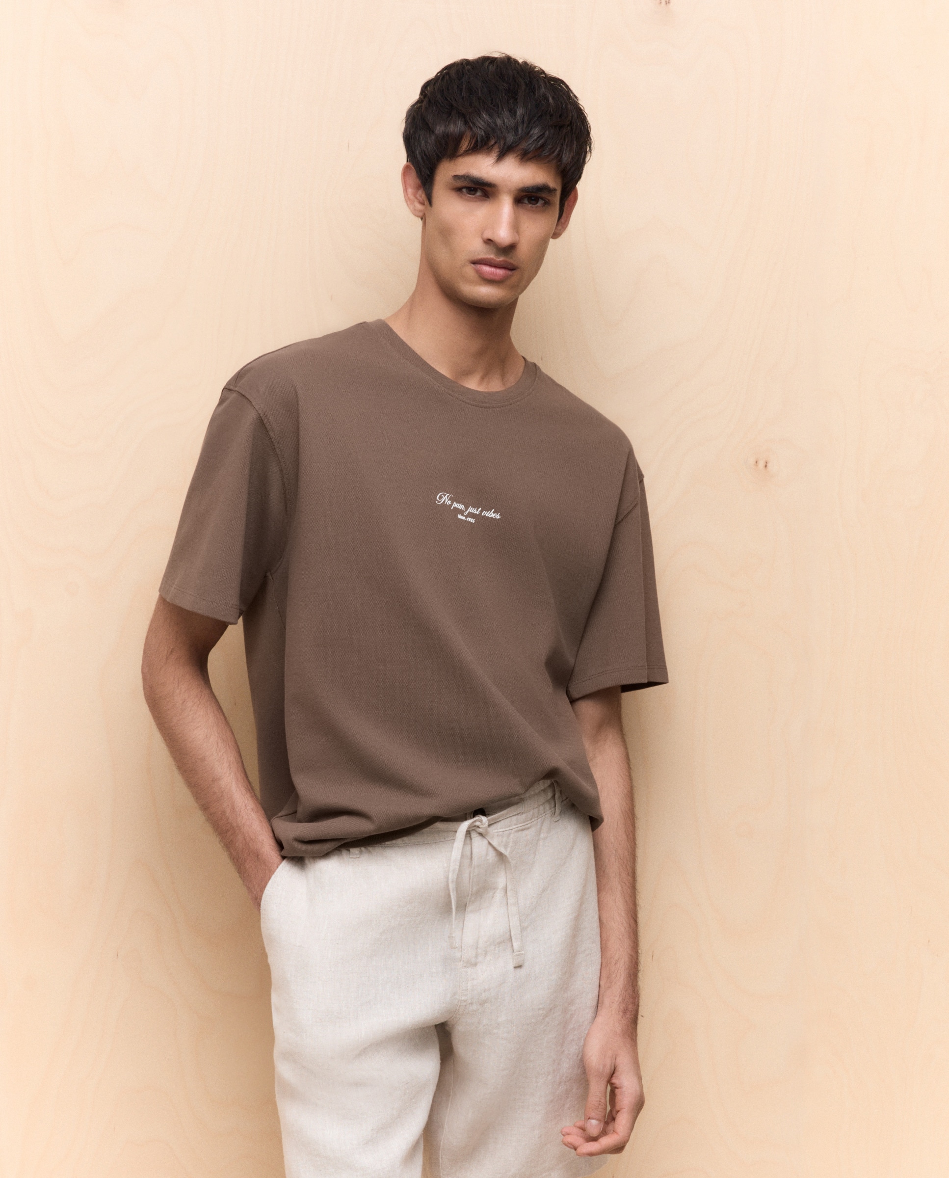 T-shirt com manga curta 740 Tabaco-1
