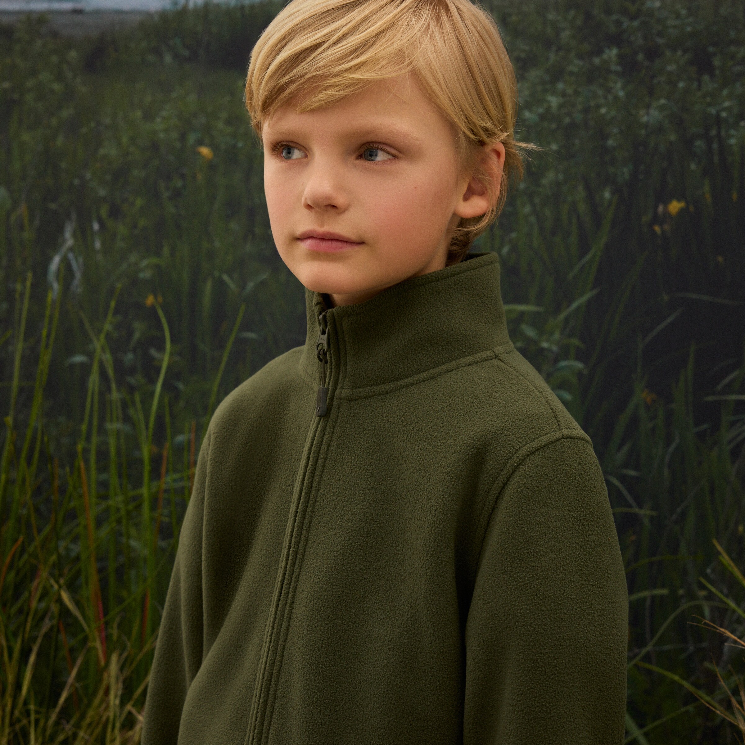 Blusão Básico de Menino com Forro Polar Castanho-4