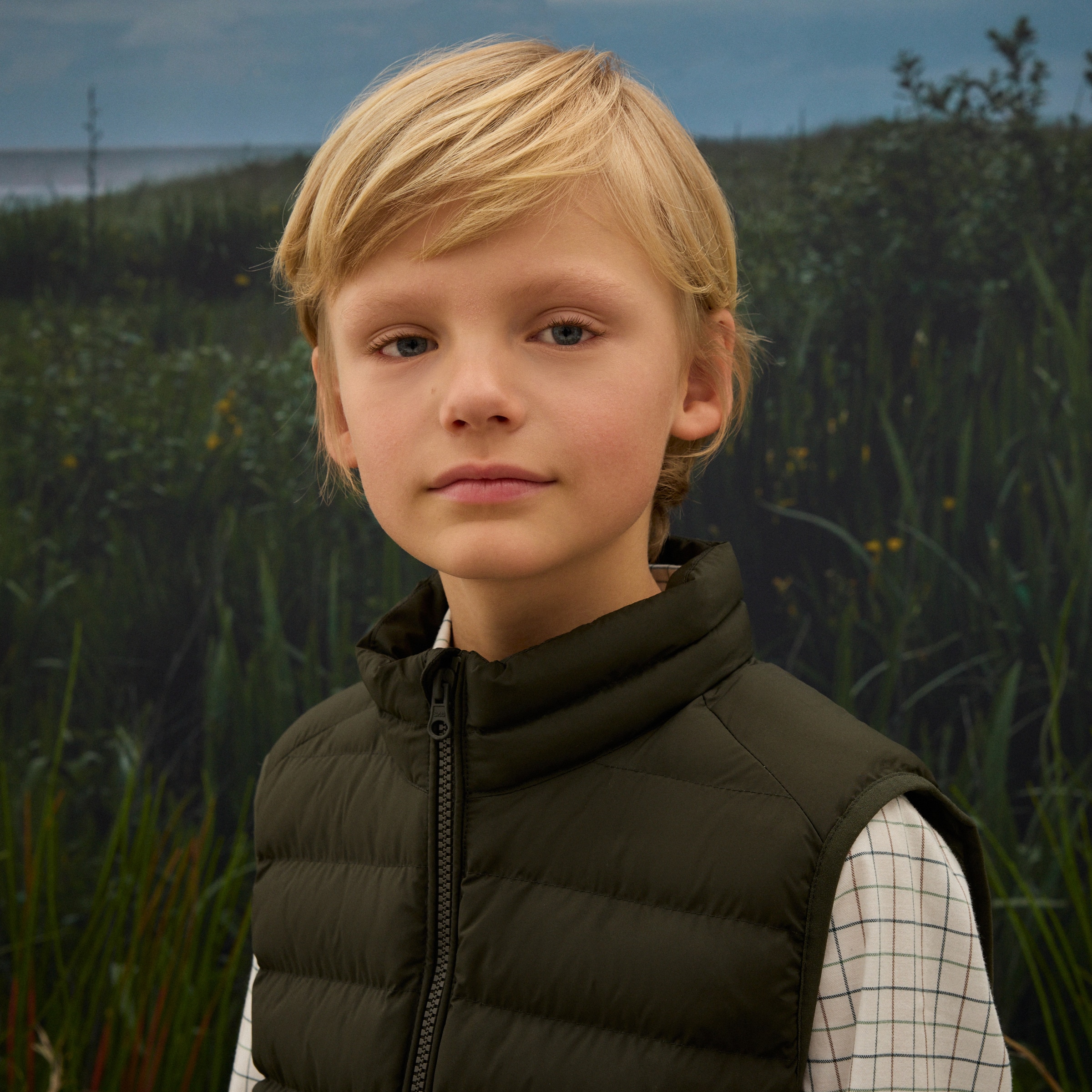 Colete Acolchoado de Criança Verde-4