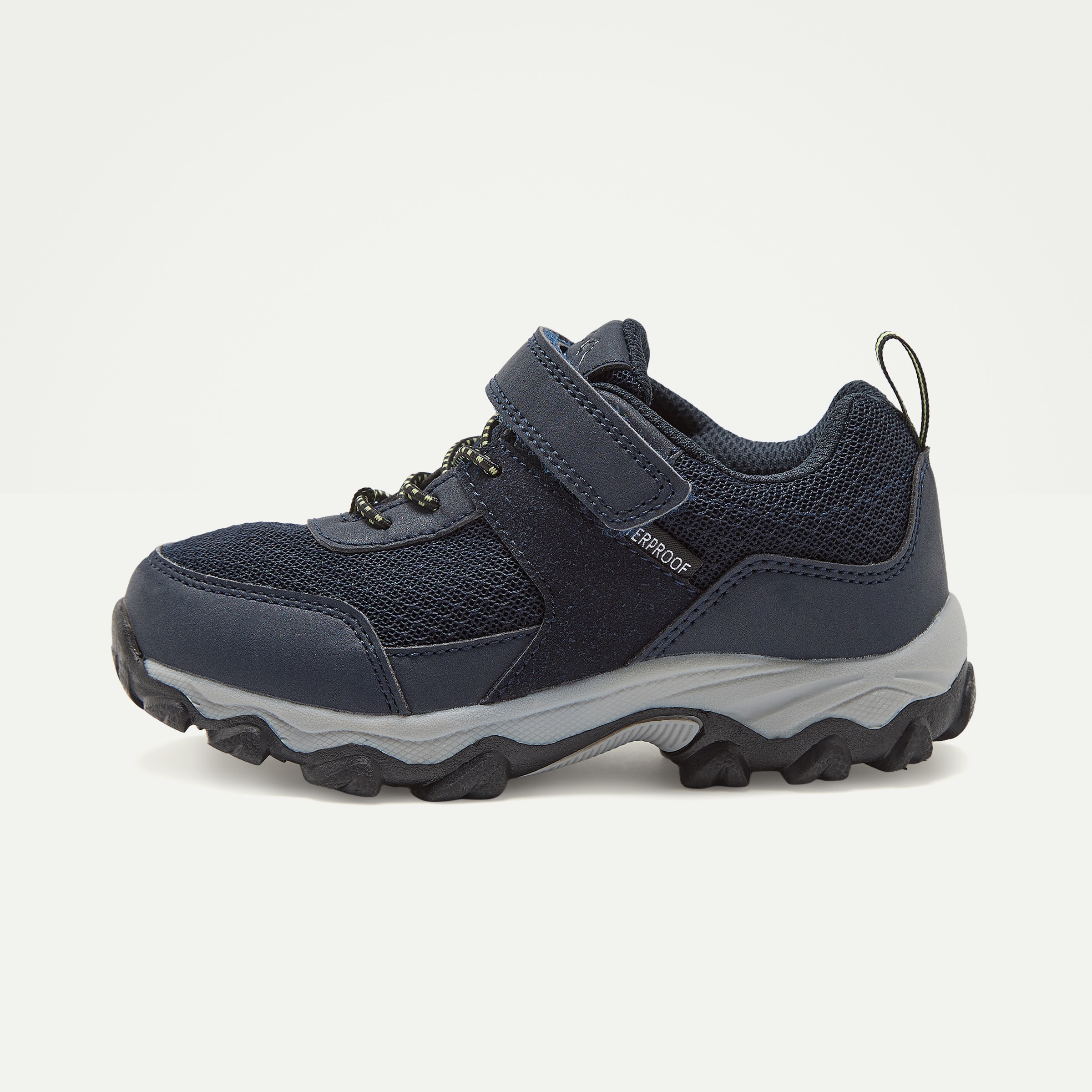 Zapatilla de senderismo infantil con velcro y membrana waterproof Azul-3