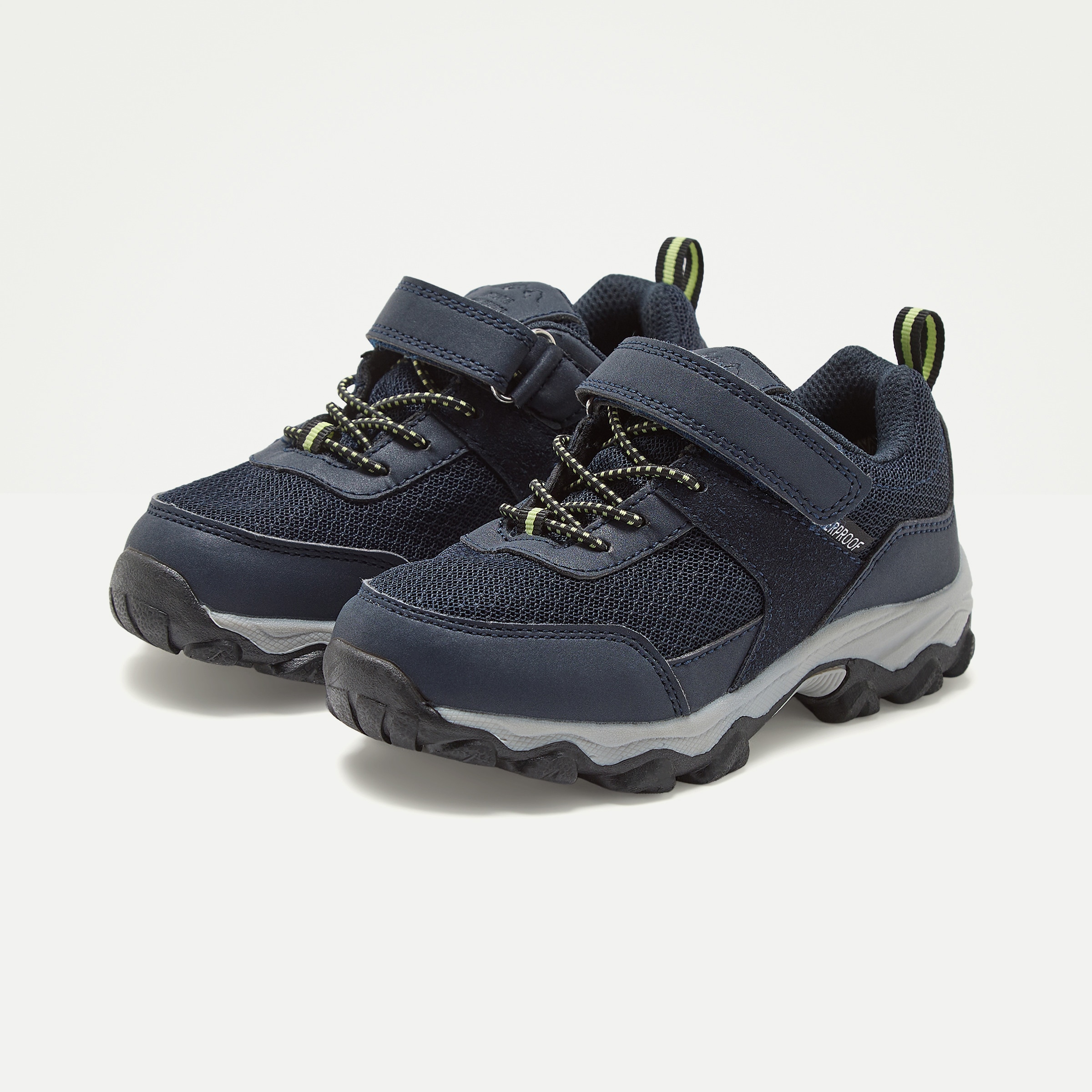 Zapatilla de senderismo infantil con velcro y membrana waterproof Azul-6