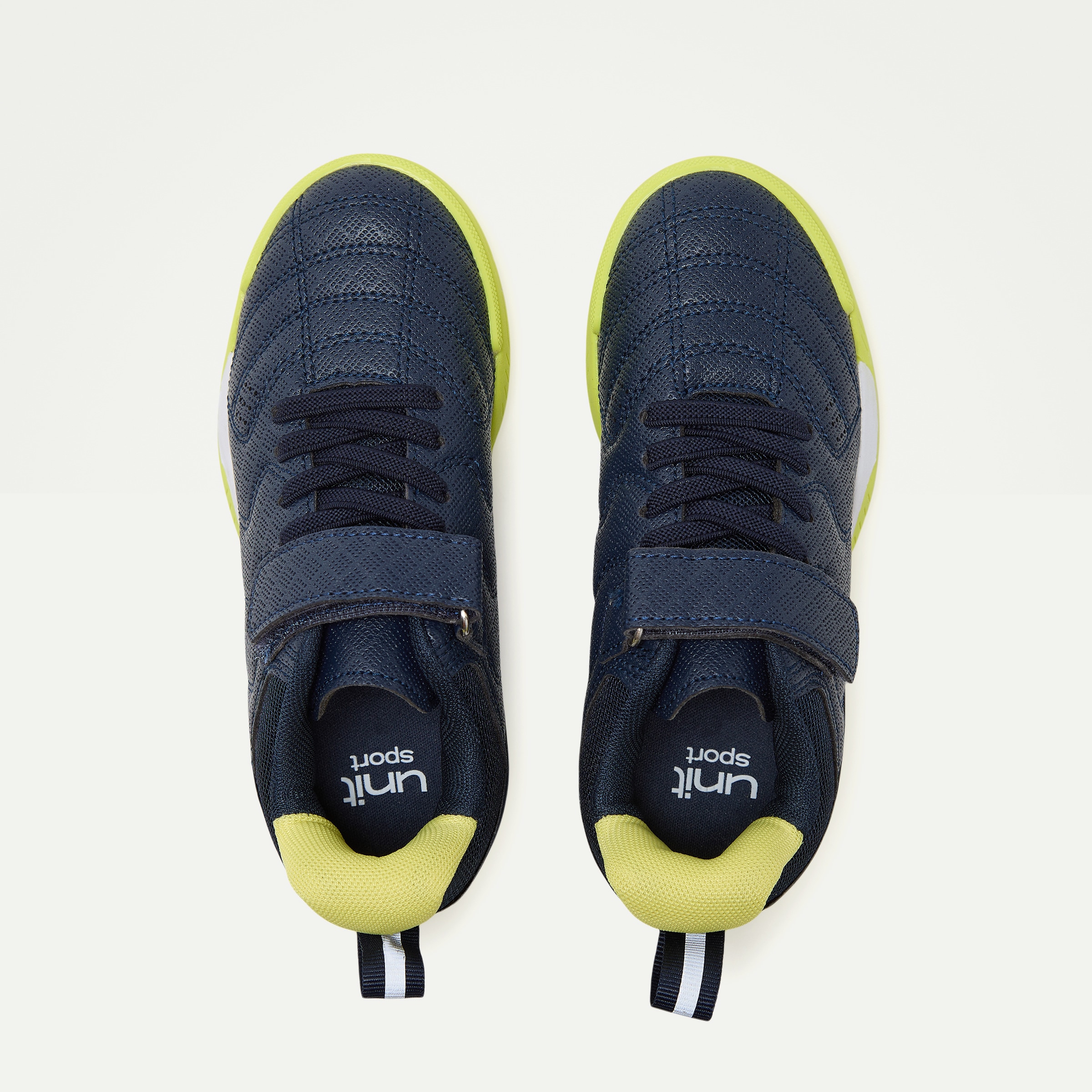 Bota fútbol sala con velcro y cordones infantil Azul marino-4