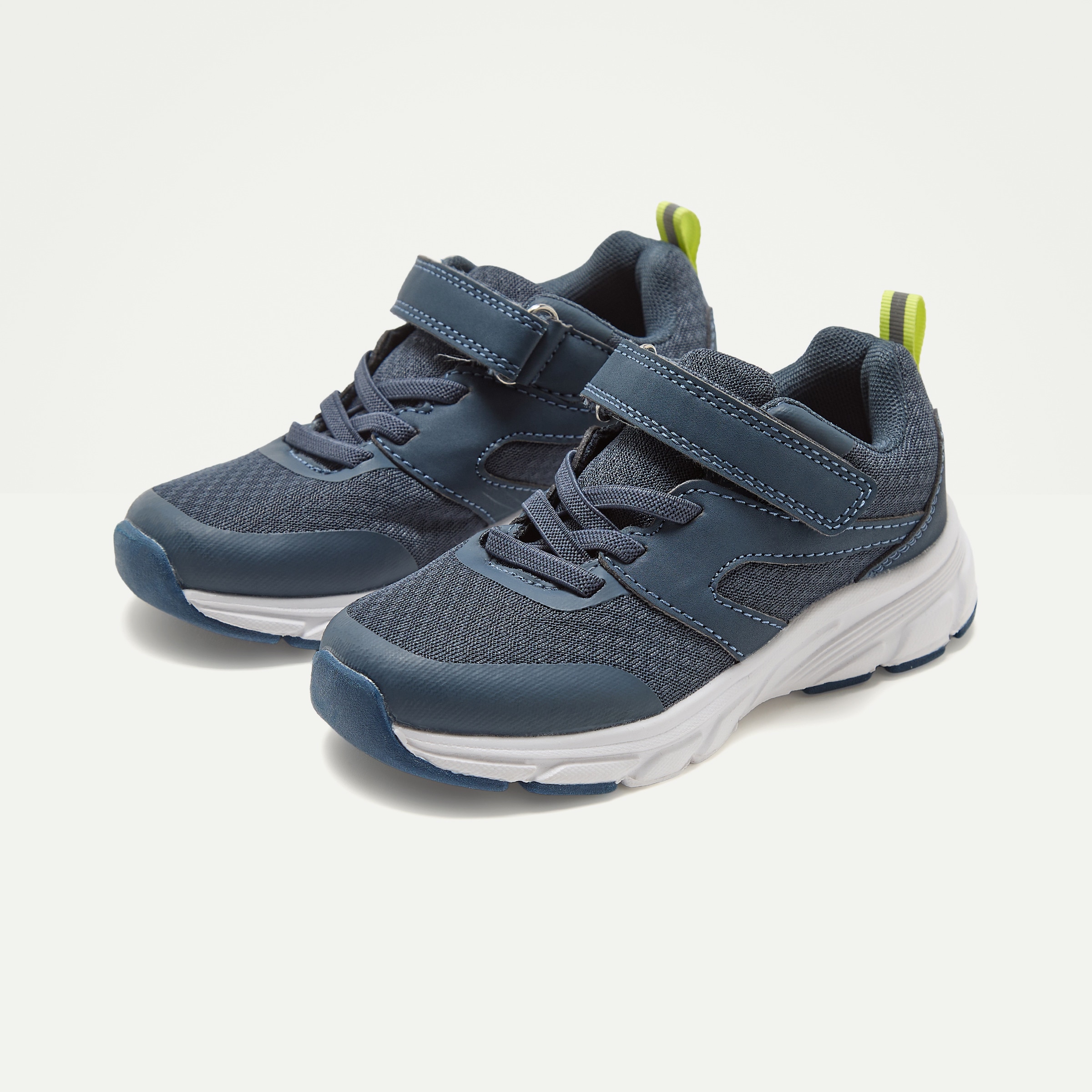 Zapatilla deportiva con velcro y cordones de niño Azul-6