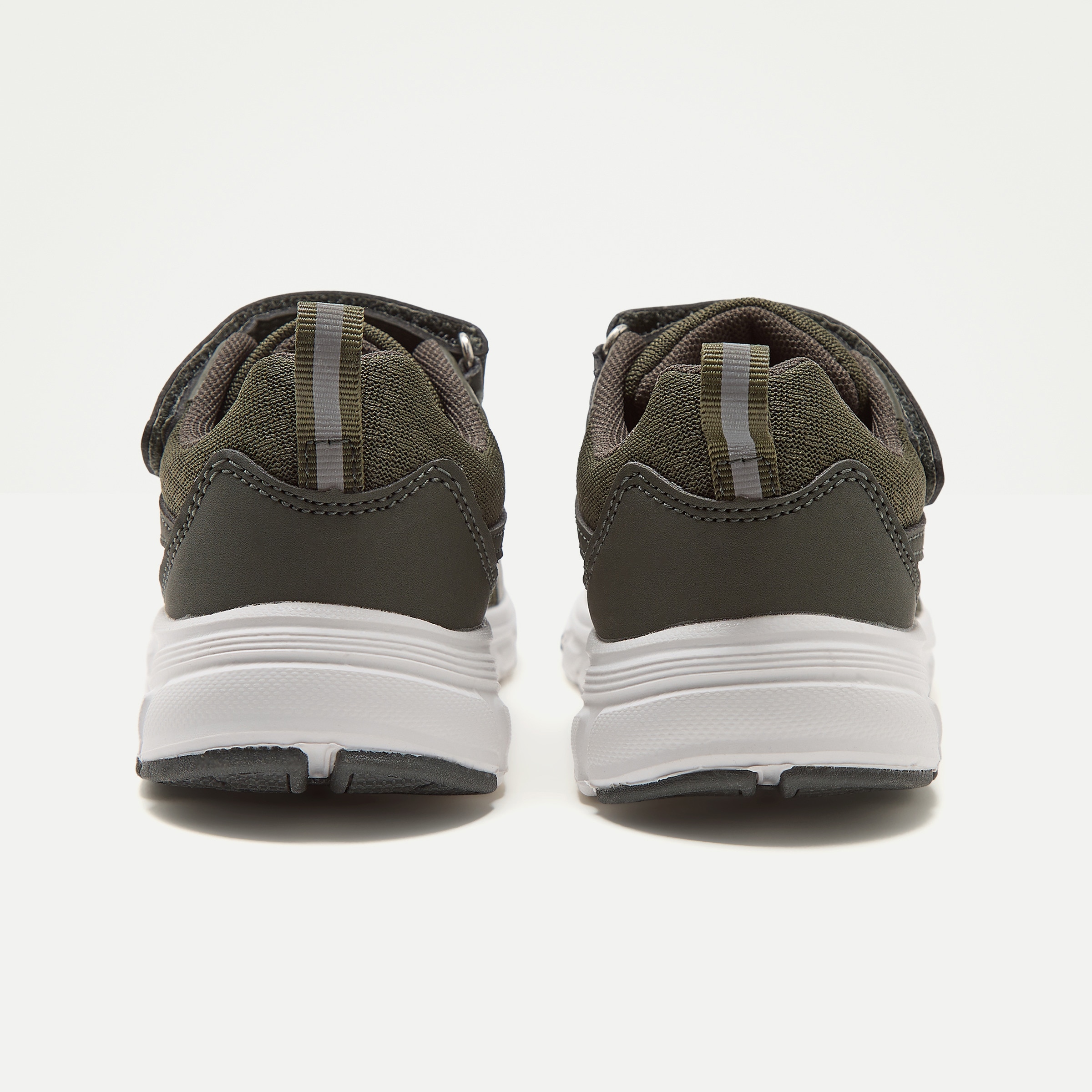 Zapatilla deportiva con velcro y cordones de niño Kaki-5
