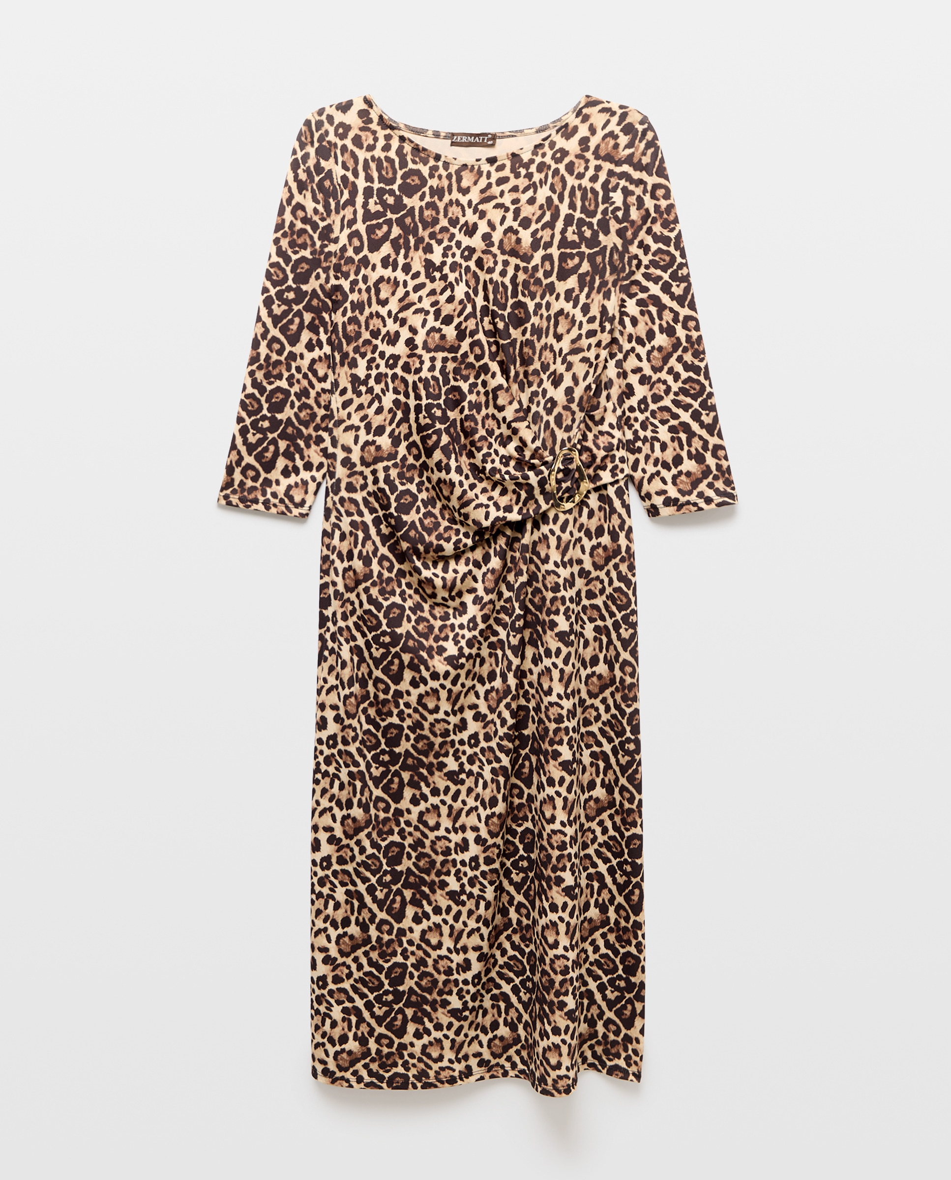 Imagem 0 de Vestido Comprido Estampado com Manga 3/4