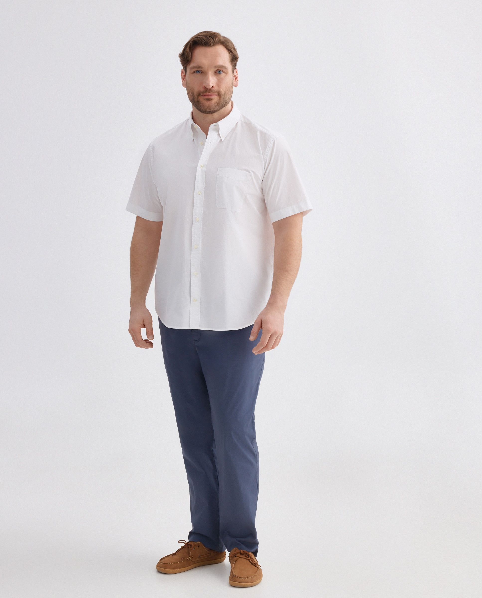 Imagem 0 de Camisa Casual de Popelina com Manga Curta Tamanhos Grandes