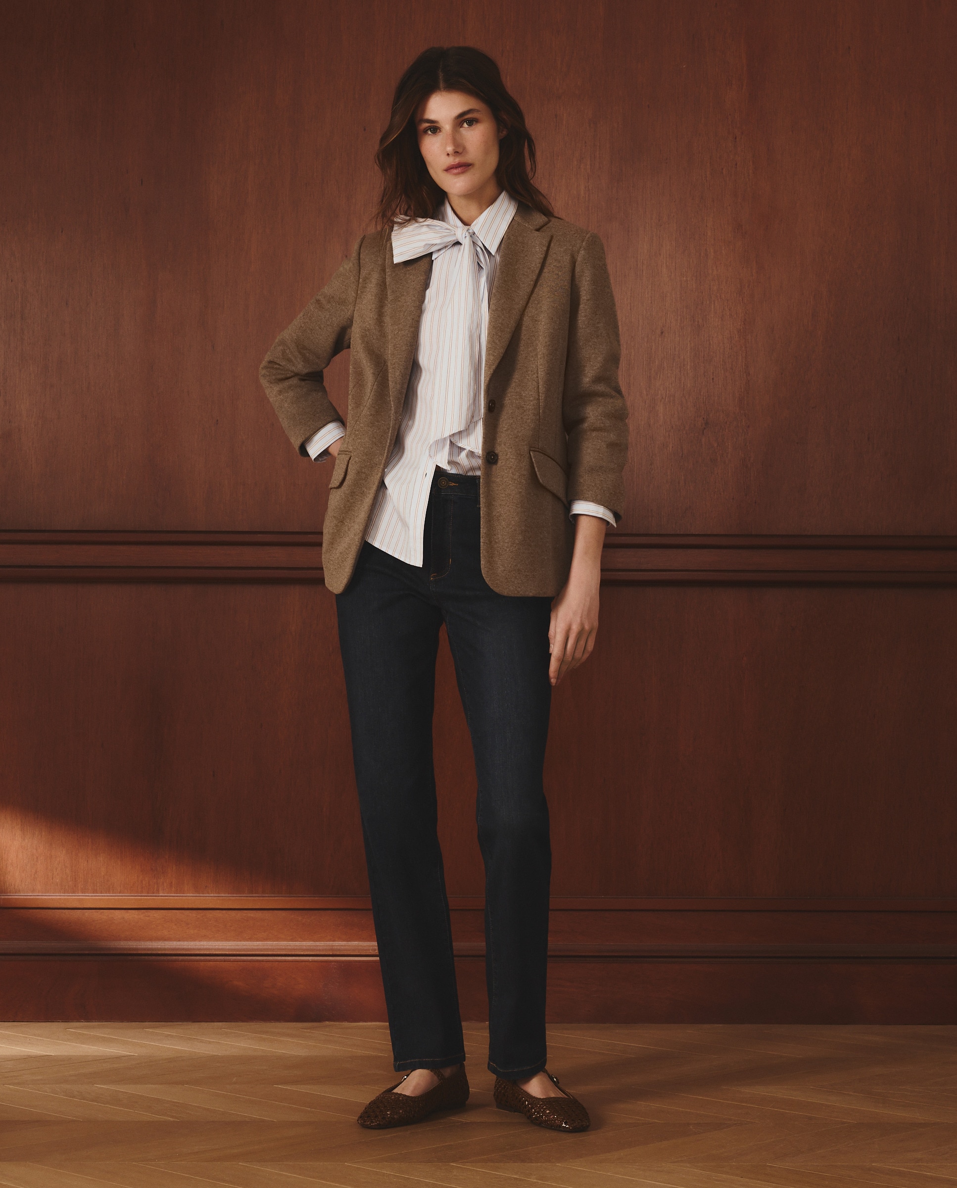 Casaco de Malha Cintado Vison Claro-2