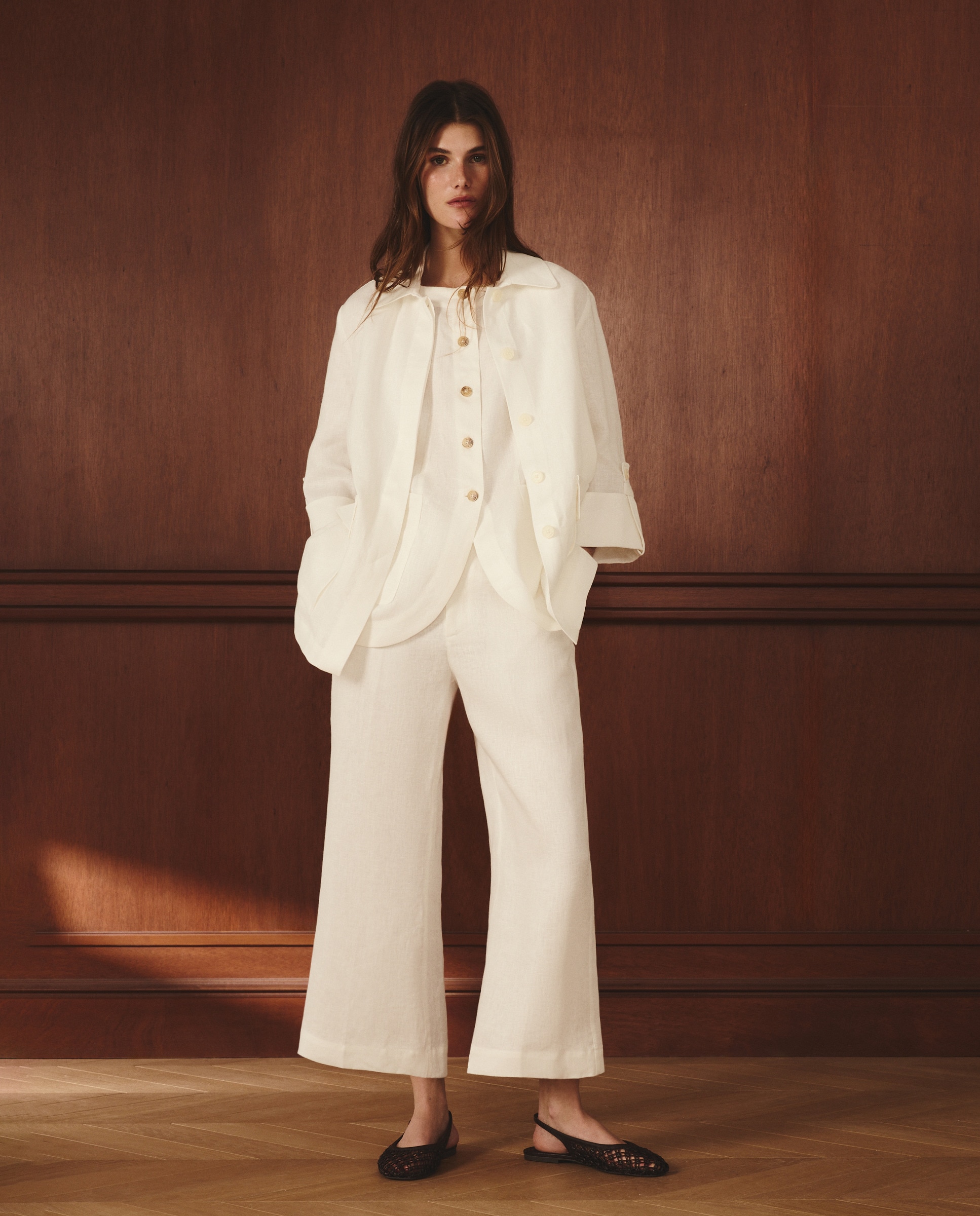 Colete Comprido de Linho Branco-marfim-2