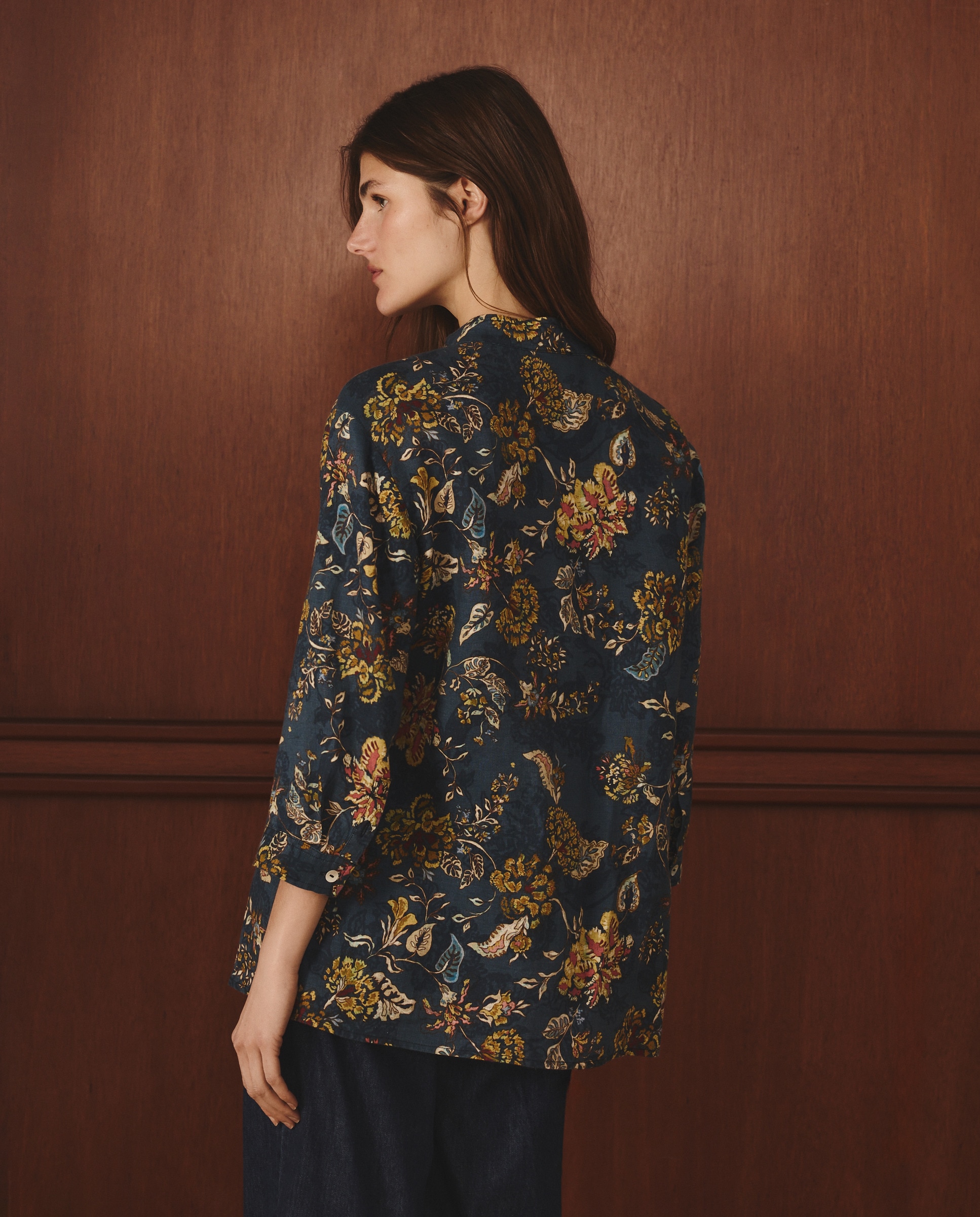 Blusa de Linho Azul-3