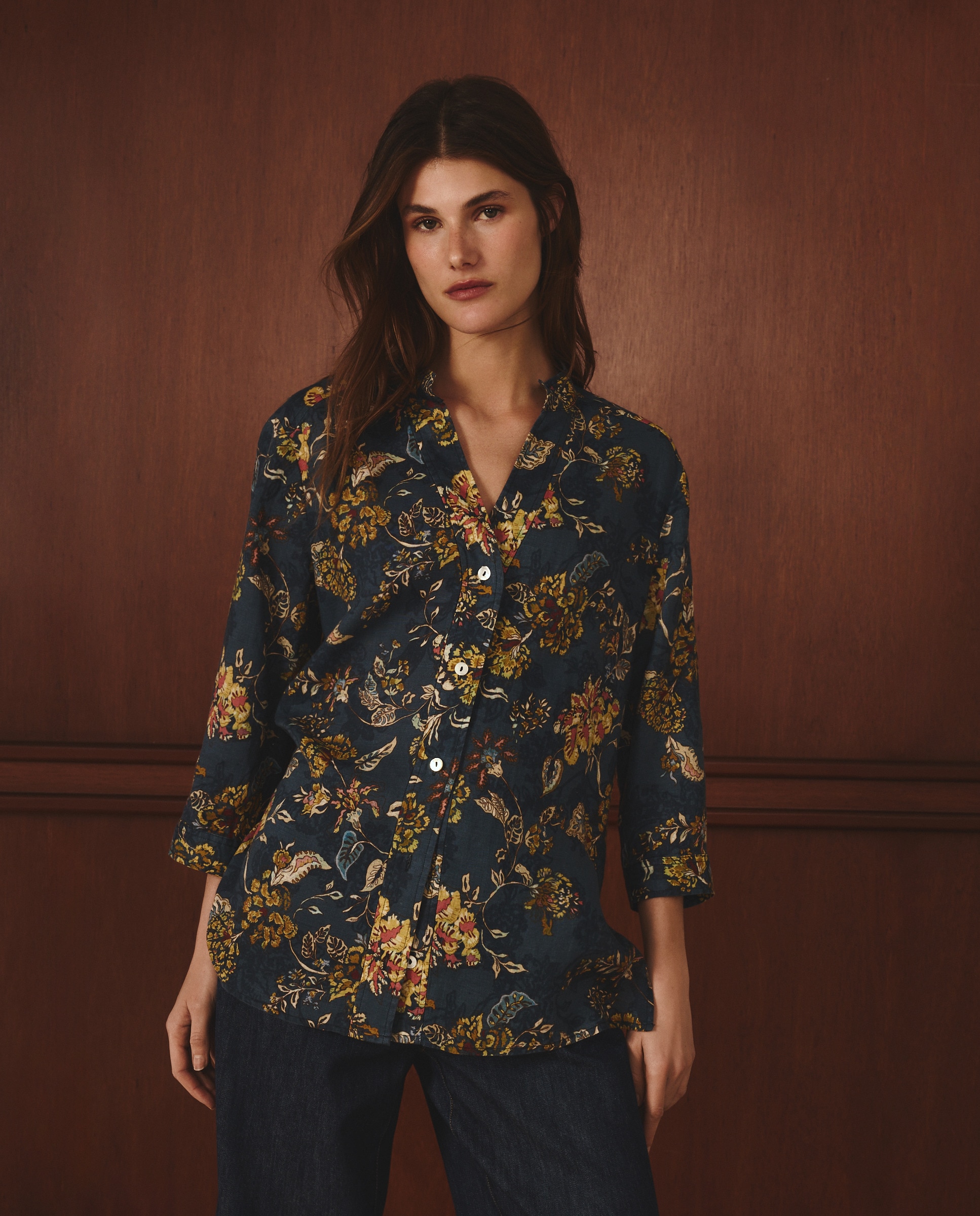 Blusa de Linho Azul-2