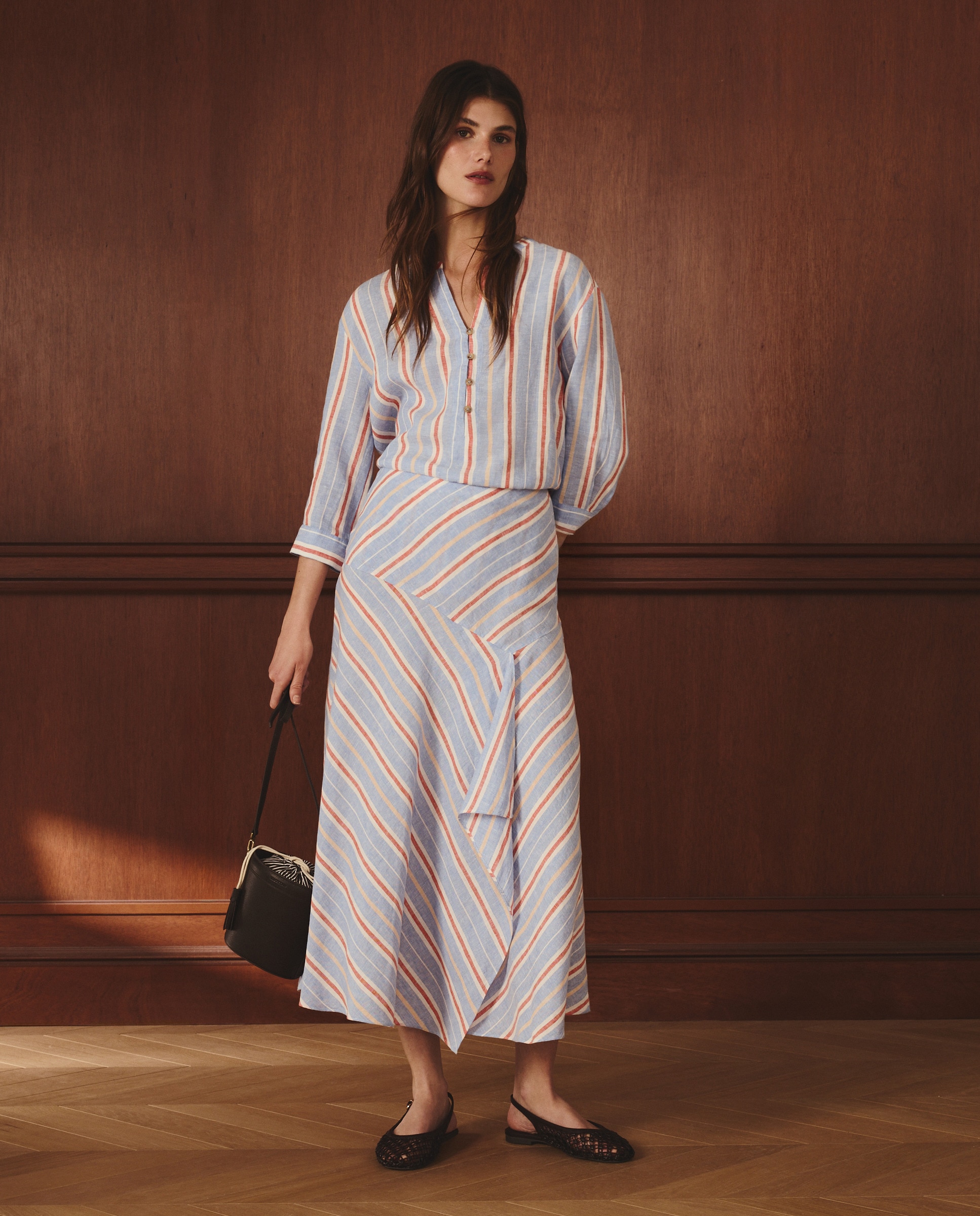 Imagem 0 de Saia de Linho às Riscas