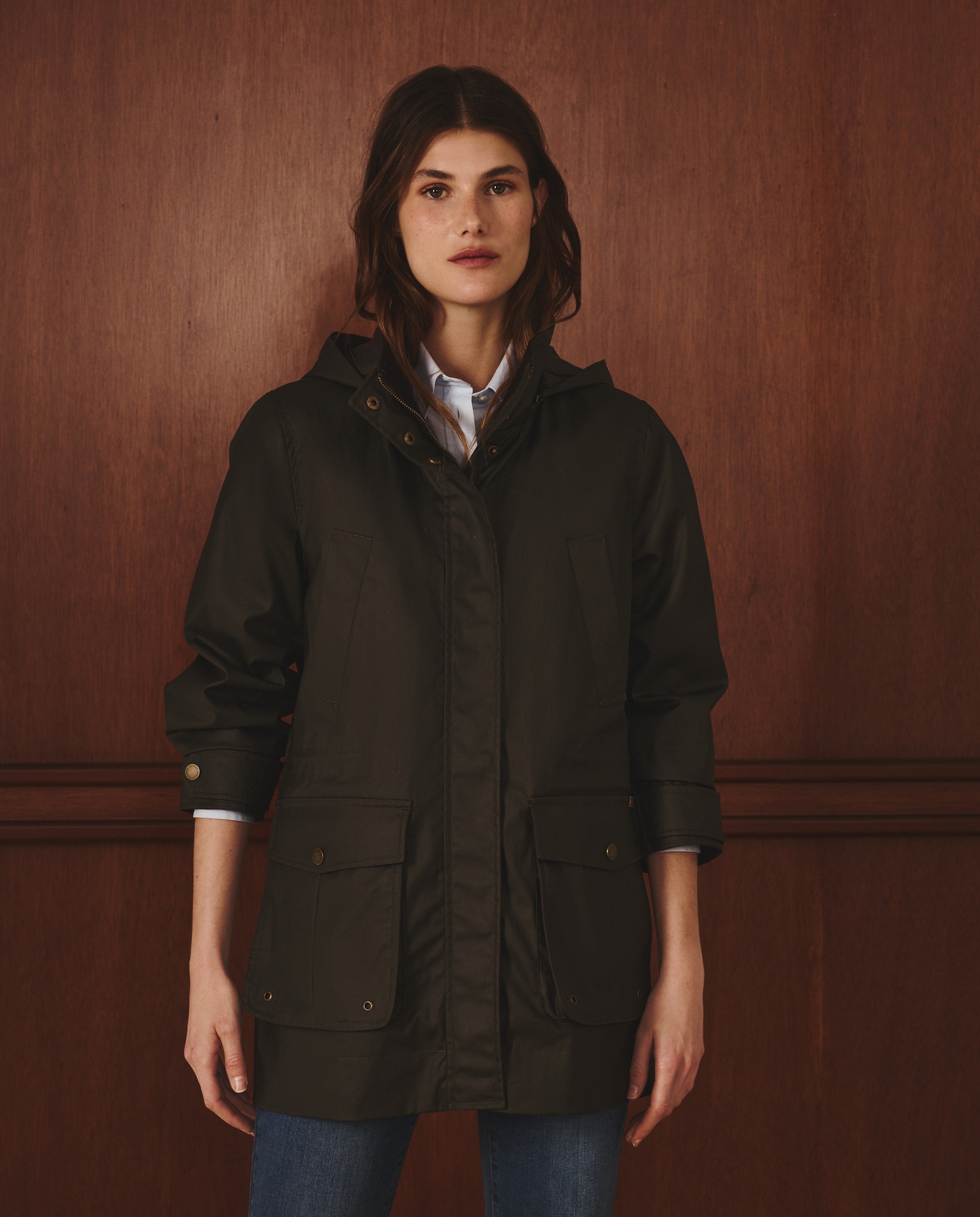 Parka Comprida Lisa 520 Caqui-2