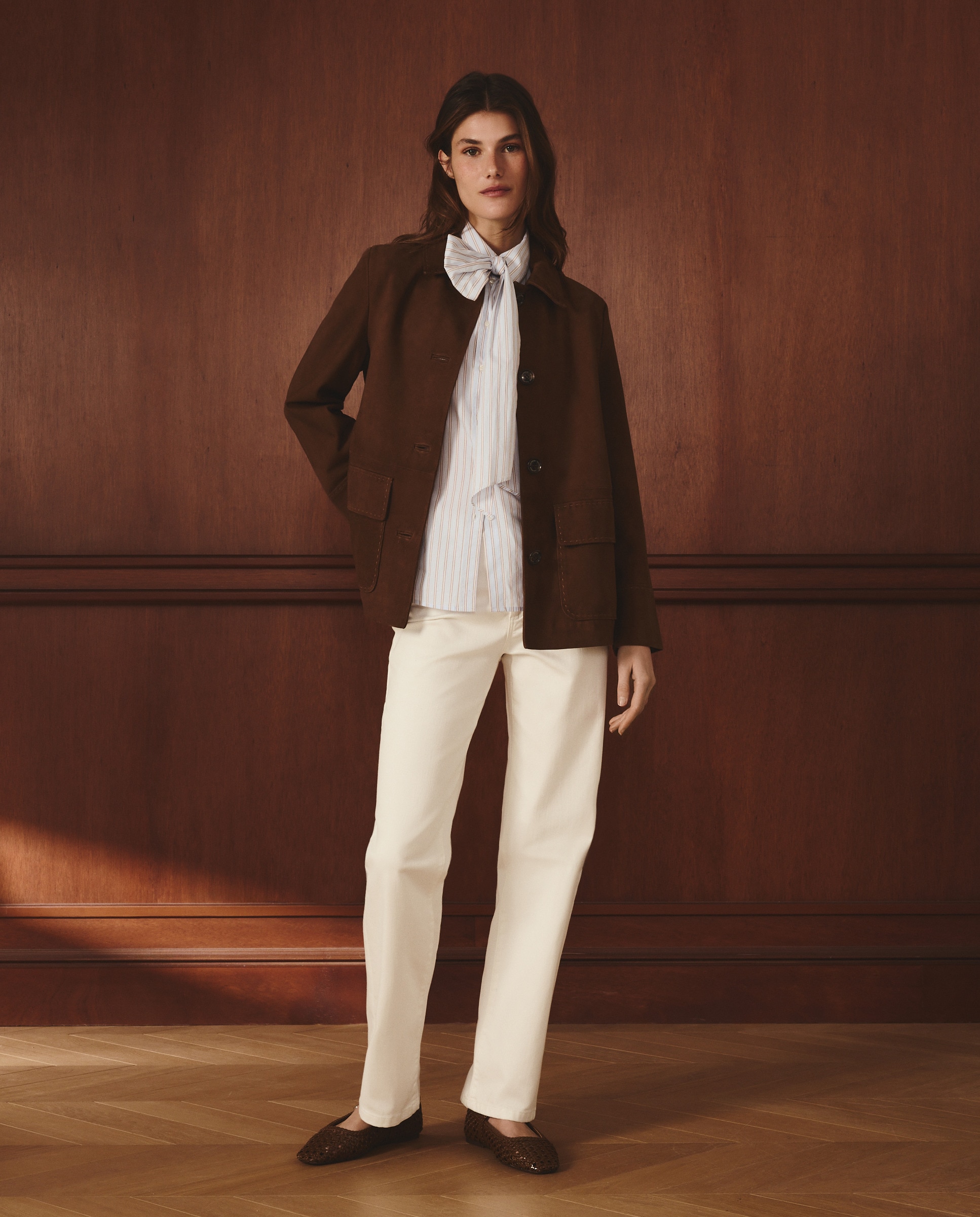 Casaco Tipo Camisola com Remendos de Camurça 730 Camel-2