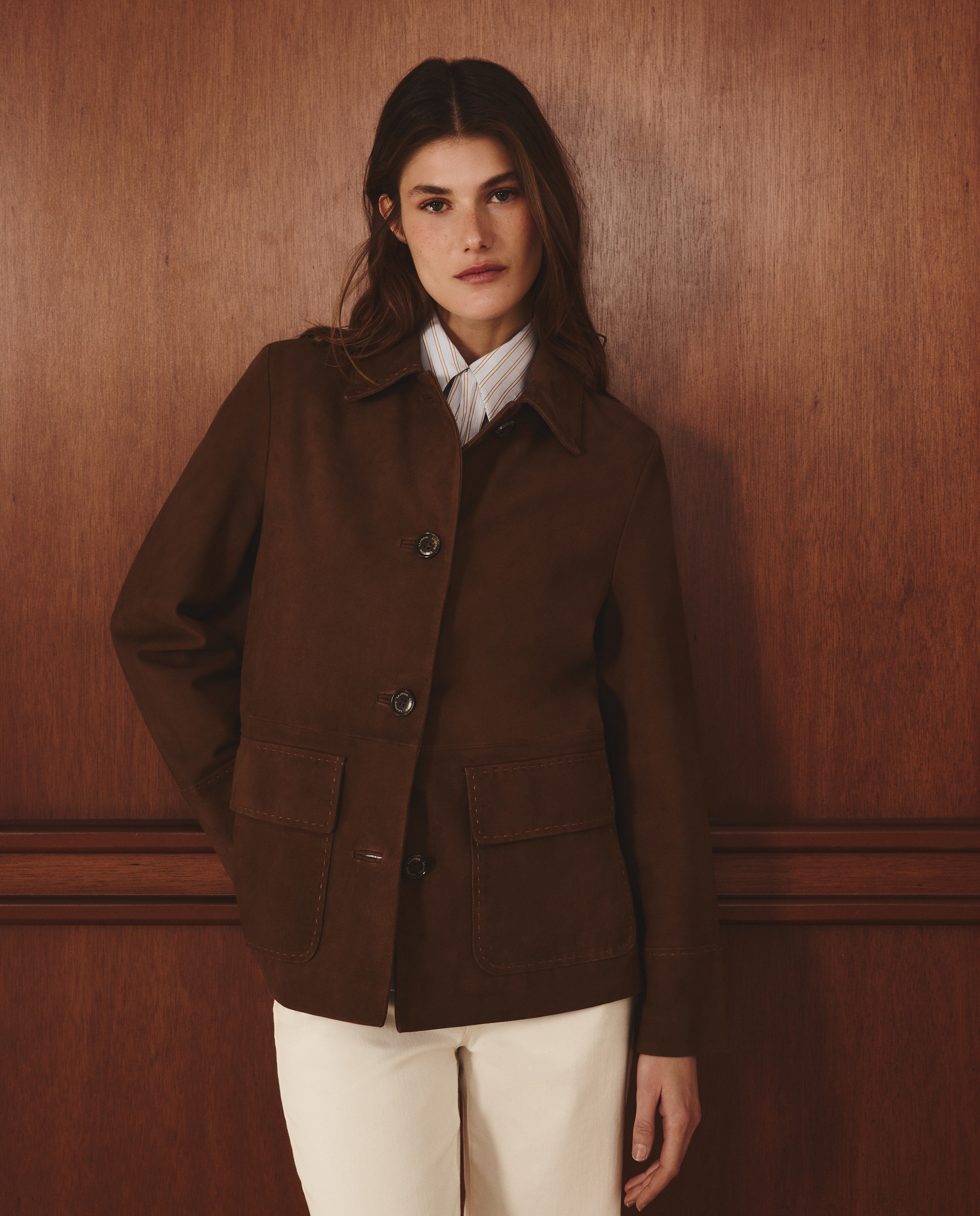 Imagem 0 de Casaco Tipo Camisola com Remendos de Camurça