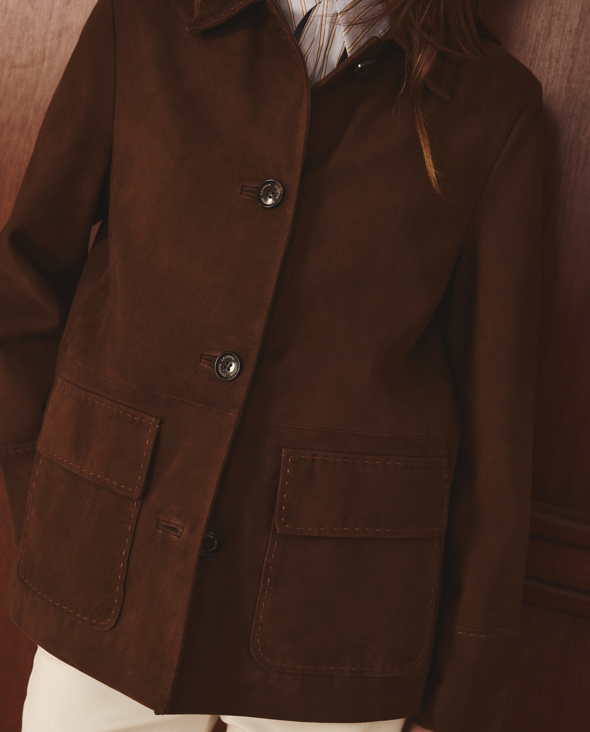 Casaco Tipo Camisola com Remendos de Camurça 730 Camel-3