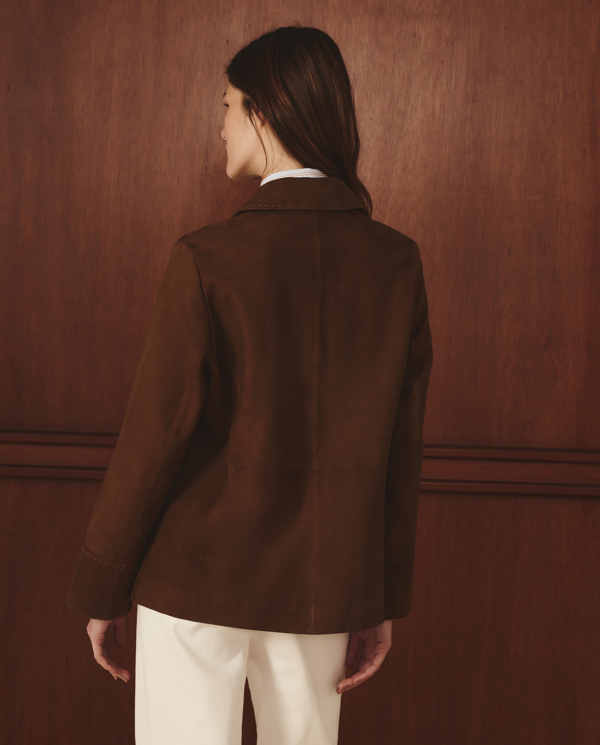 Casaco Tipo Camisola com Remendos de Camurça 730 Camel-4