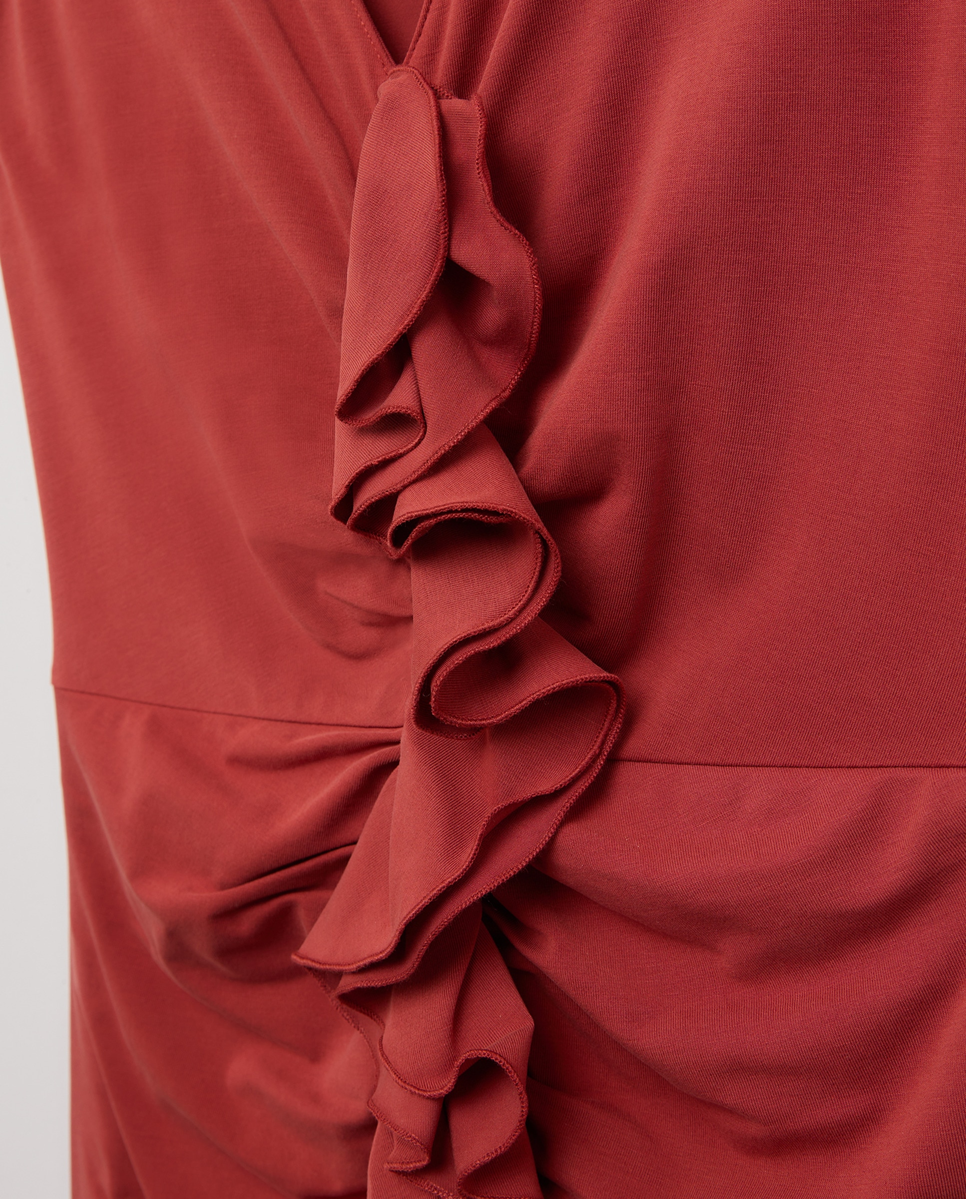 Vestido sem Mangas com Folhos Açafrão-6