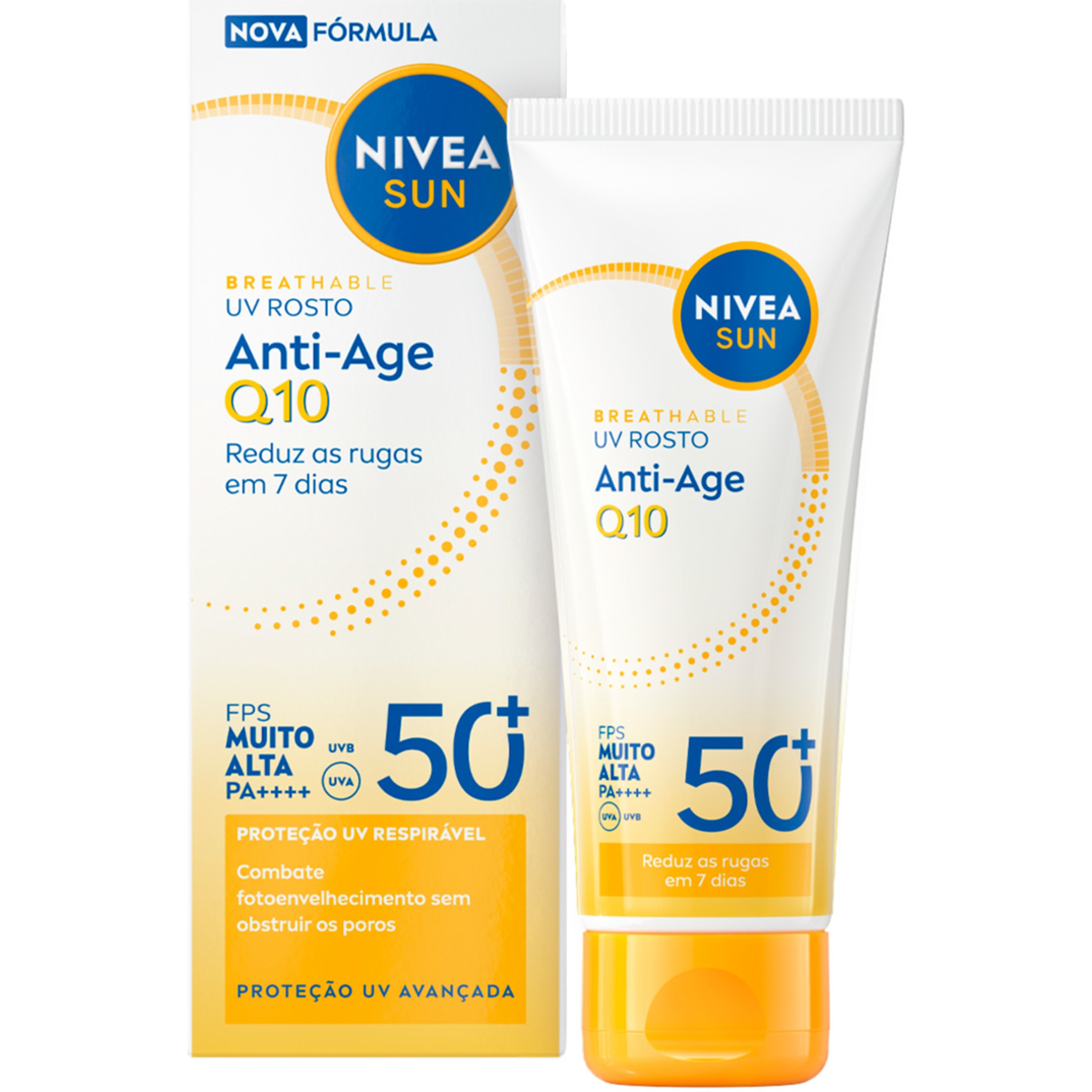 Protector Solar Anti Age Q10 SP50+ embalagem 40 ml
