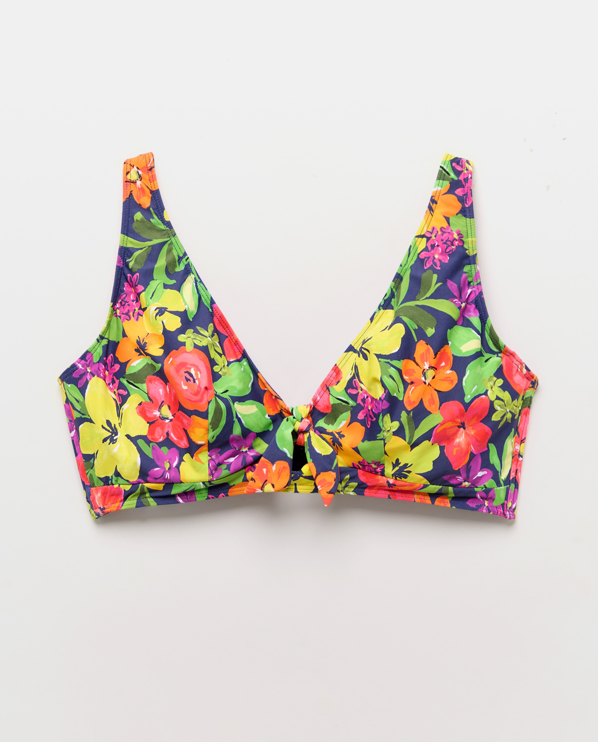 Soutien de Biquíni de Estampado Floral com Detalhe de Laços Multicolor-4