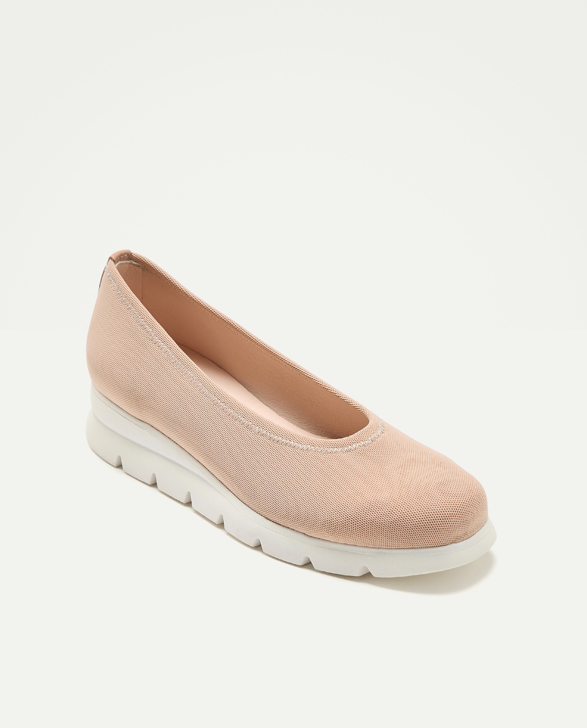 Sapatos Rasos de Licra Bege-2
