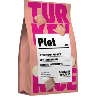 pienso para gatos adultos esterilizados de pavo con arroz envase 1,5 kg - Plet