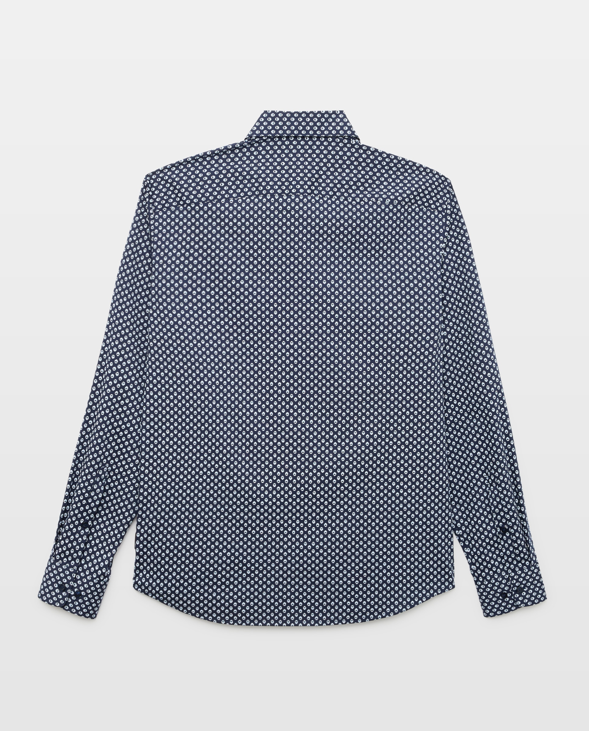 Camisa de Manga Comprida com Micro Desenho Azul-marinho-2