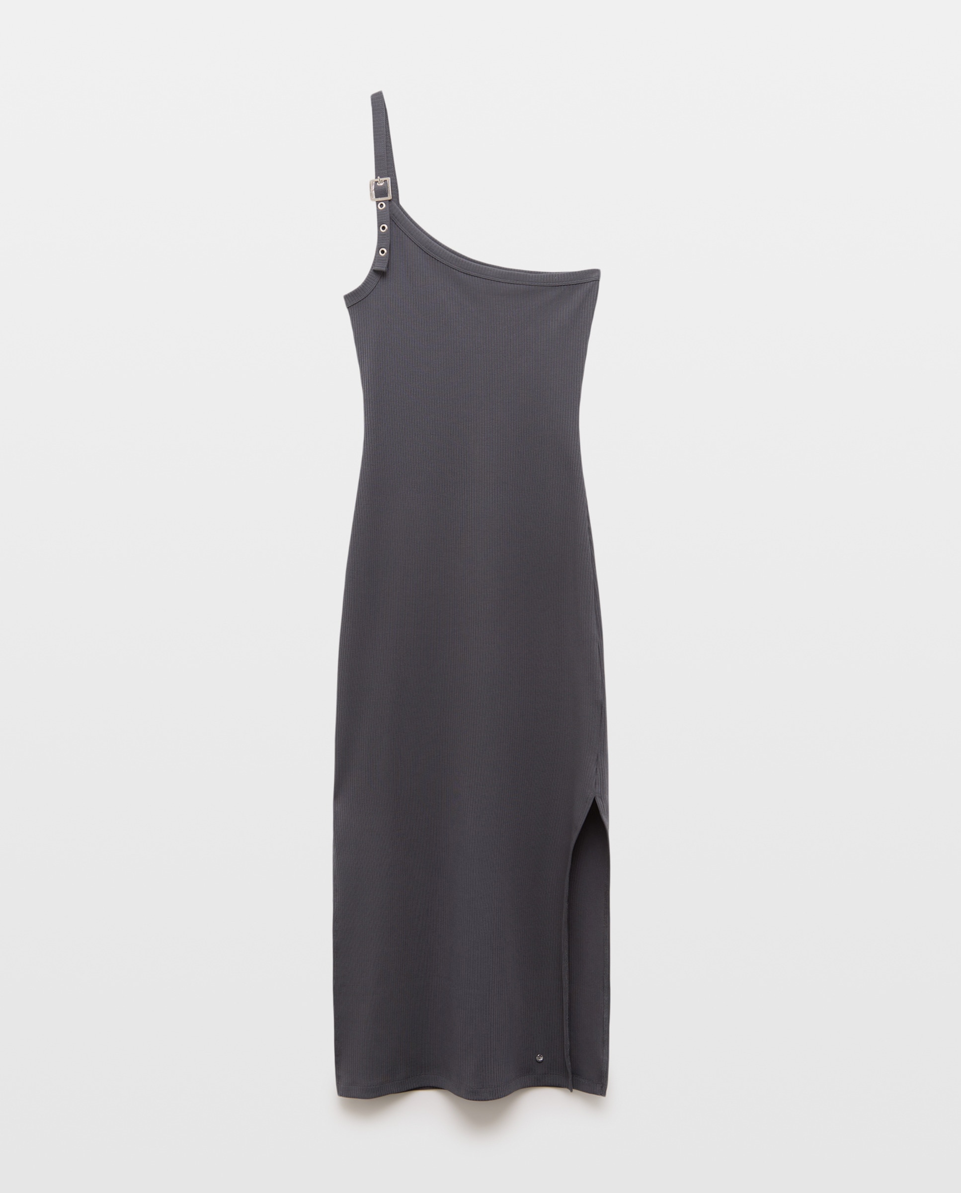 Vestido Comprido Assimétrico com Fivela 830 Antracite-4